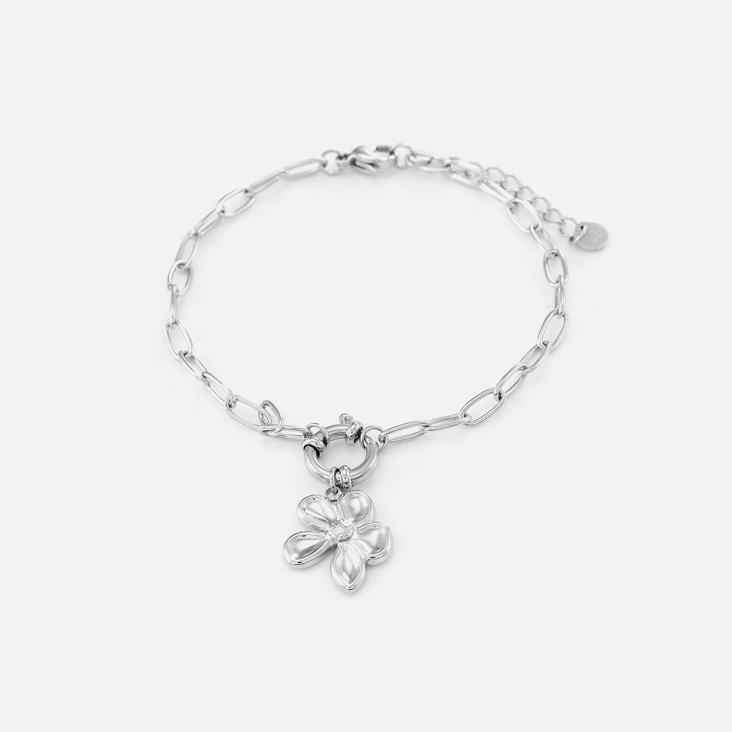 Armband flower zilver - Desieradenconcurrent.nl
