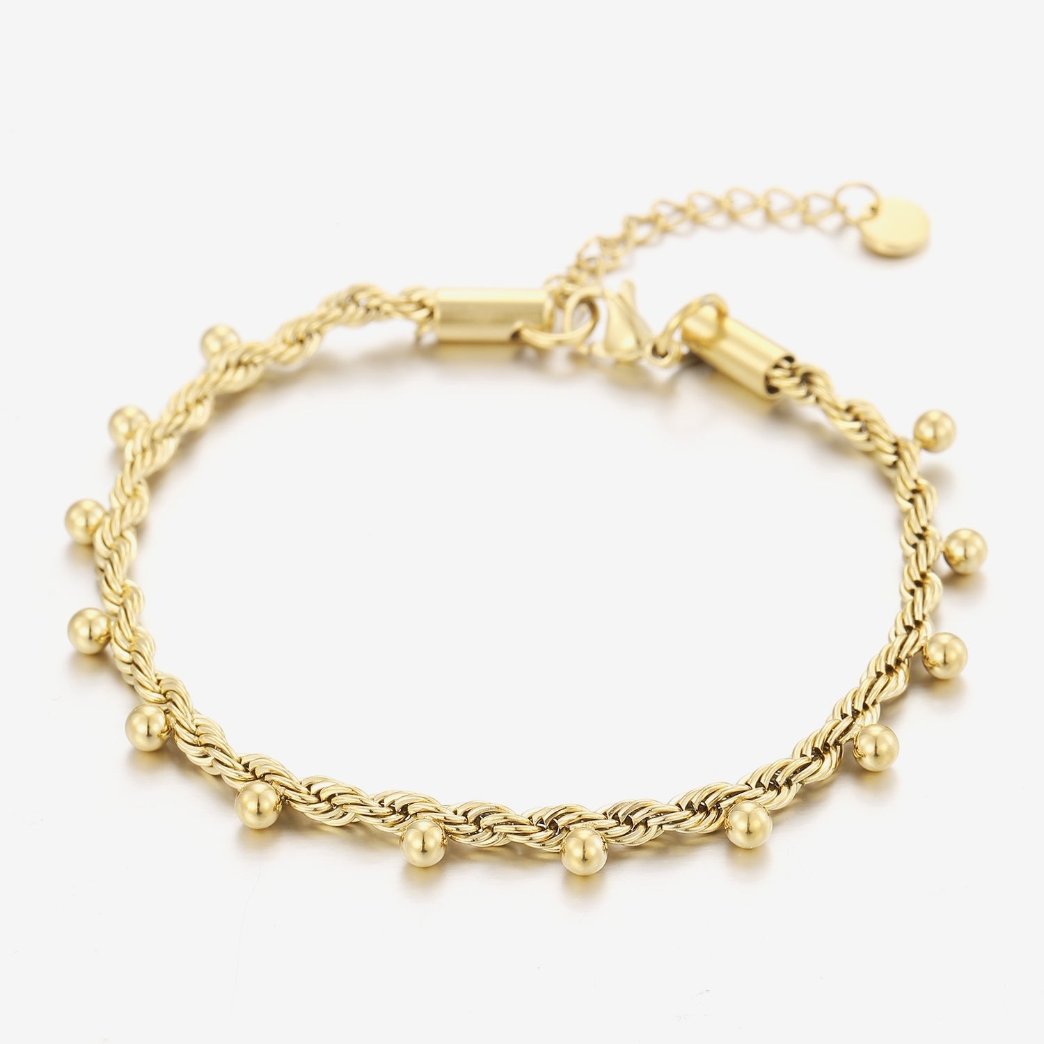 Armband gedraaid bollen goud - Desieradenconcurrent.nl