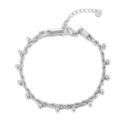Armband gedraaid bollen zilver - Desieradenconcurrent.nl