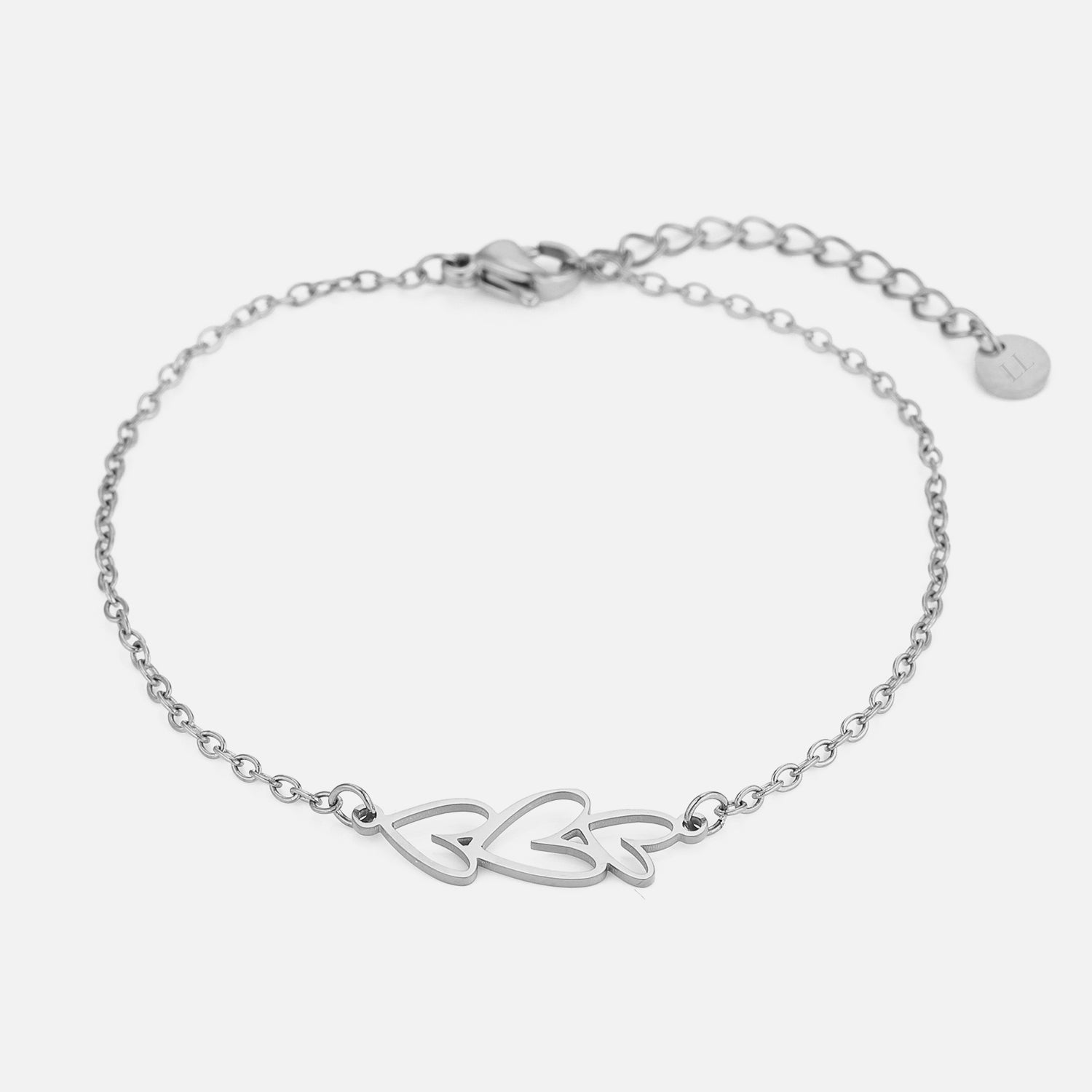Armband gevormde hartjes zilver - Desieradenconcurrent.nl