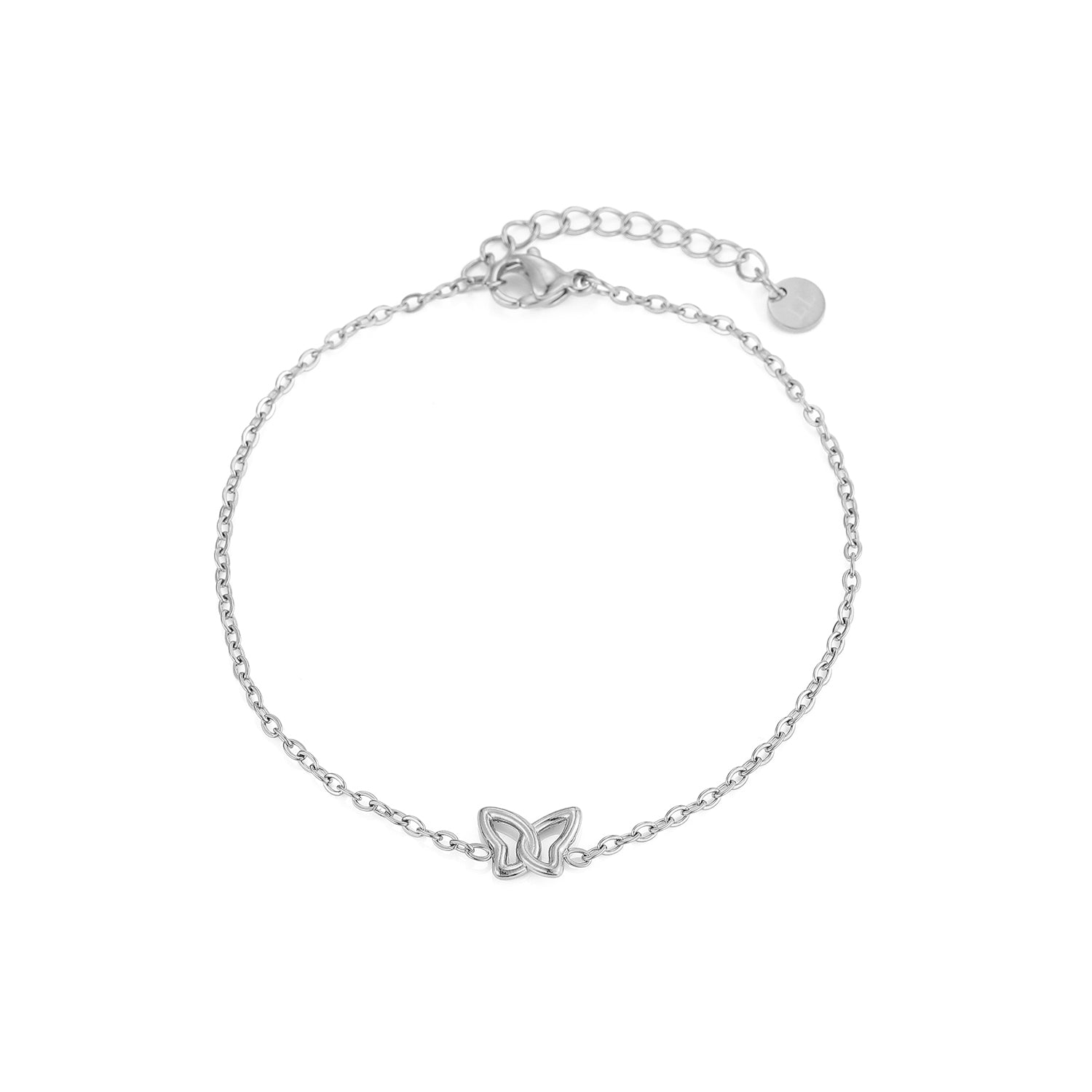 Armband gevromde vlinder zilver - Desieradenconcurrent.nl