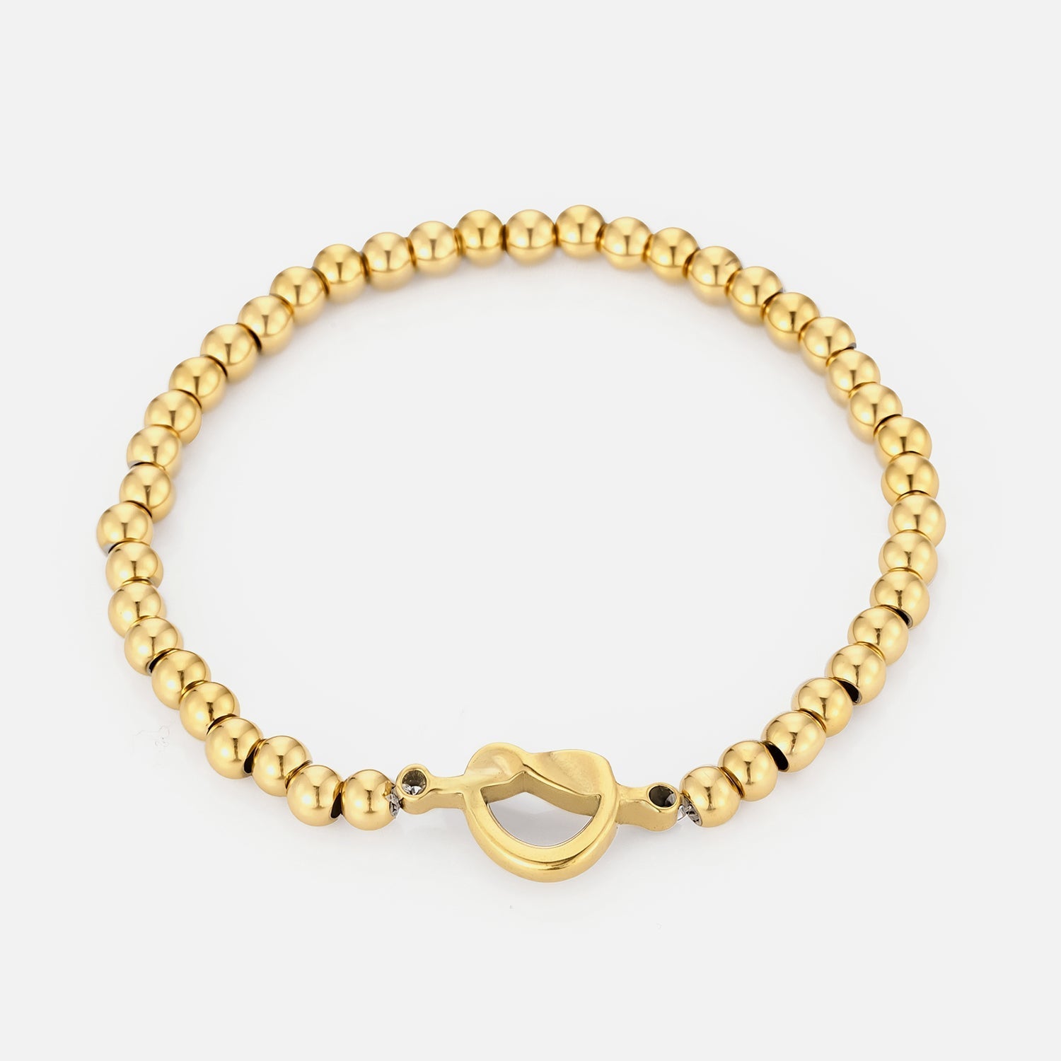 Armband gevuld hart stretch goud - Desieradenconcurrent.nl