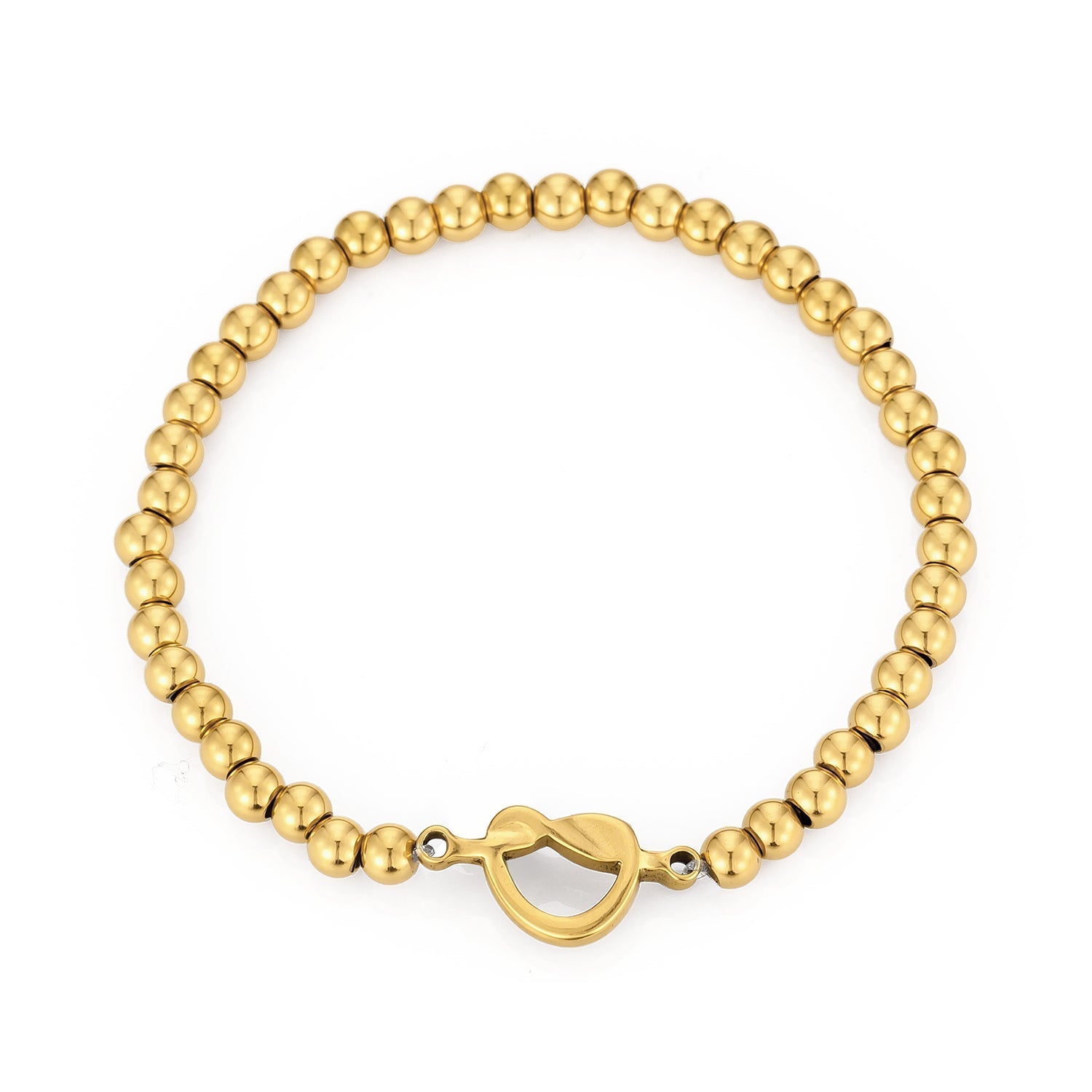 Armband gevuld hart stretch goud - Desieradenconcurrent.nl