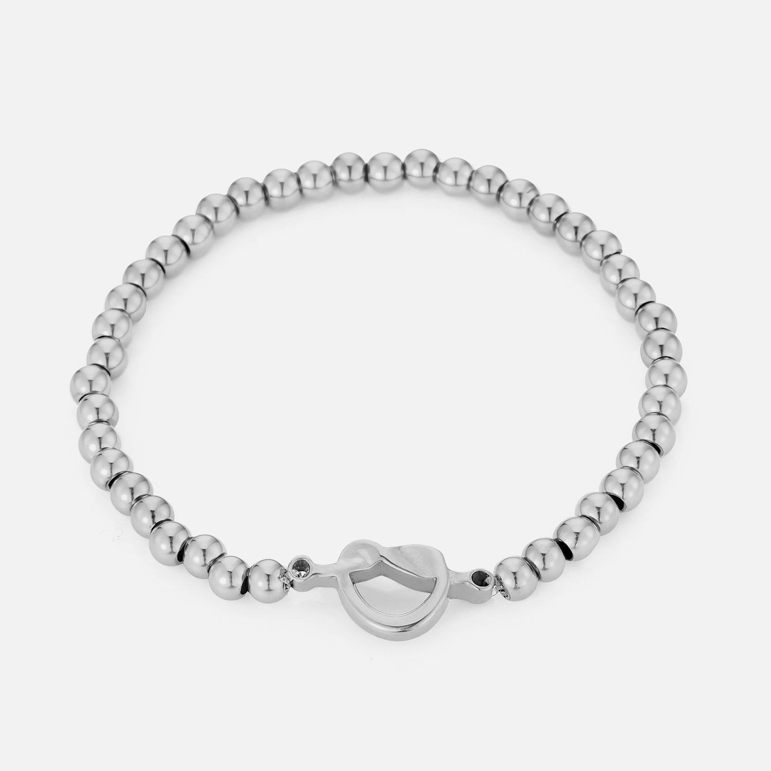 Armband gevuld hart stretch zilver - Desieradenconcurrent.nl