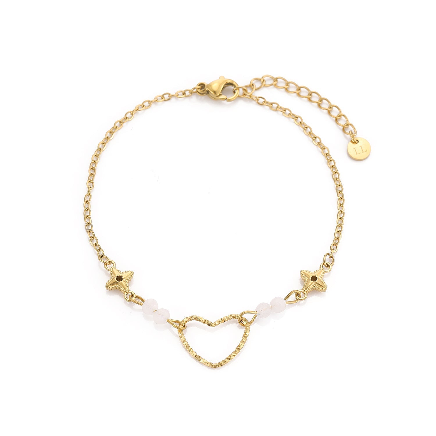 Armband hartje sterren goud - Desieradenconcurrent.nl
