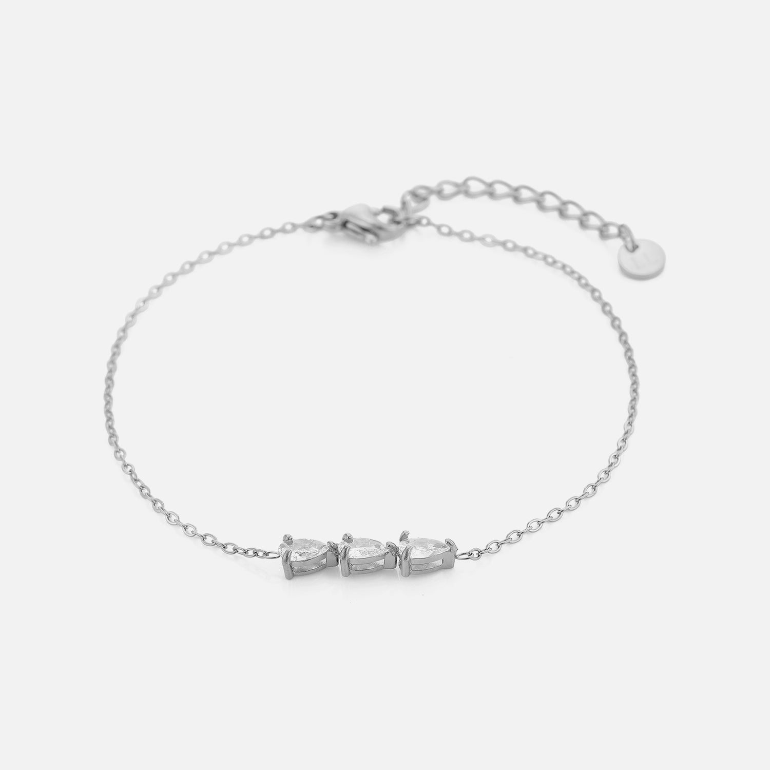 Armband met zirkonia druppels zilver - Desieradenconcurrent.nl