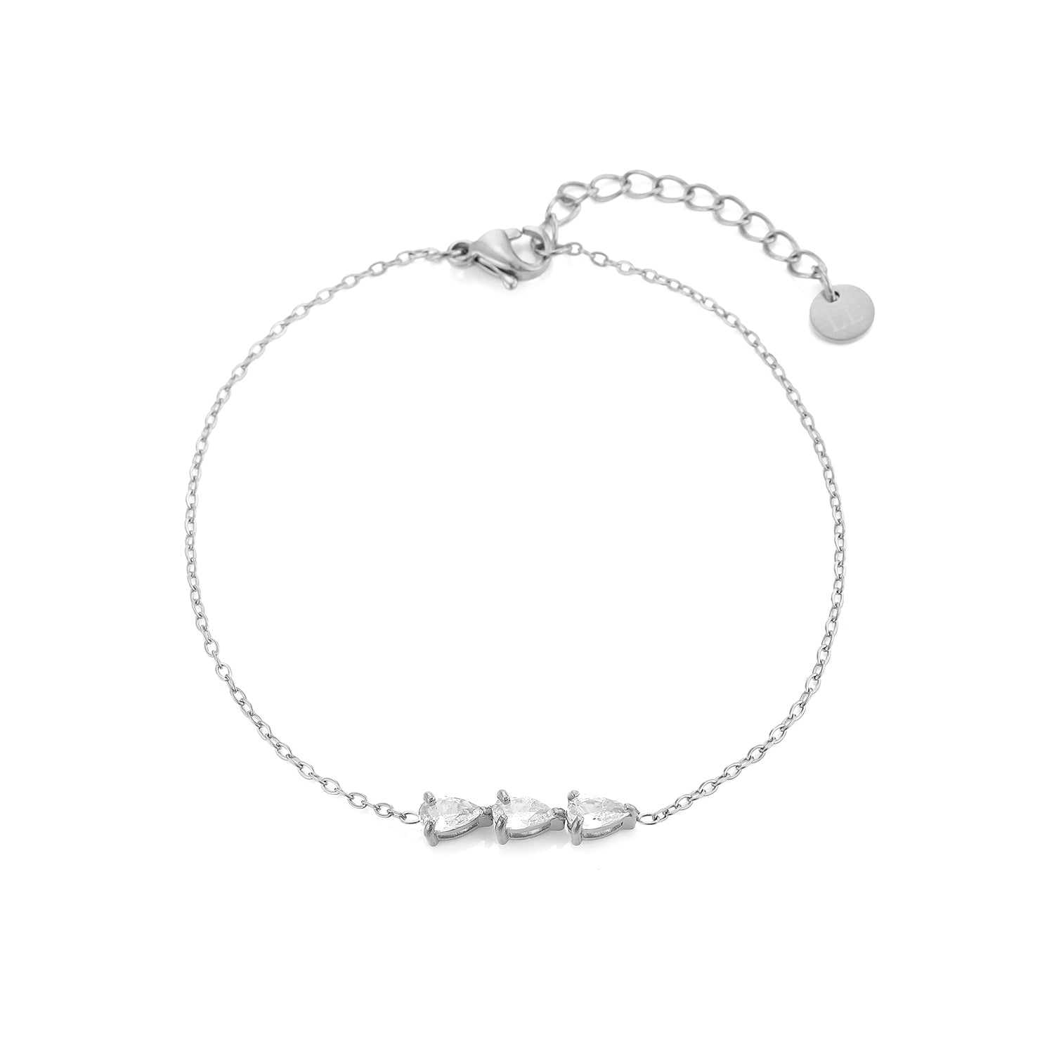 Armband met zirkonia druppels zilver - Desieradenconcurrent.nl