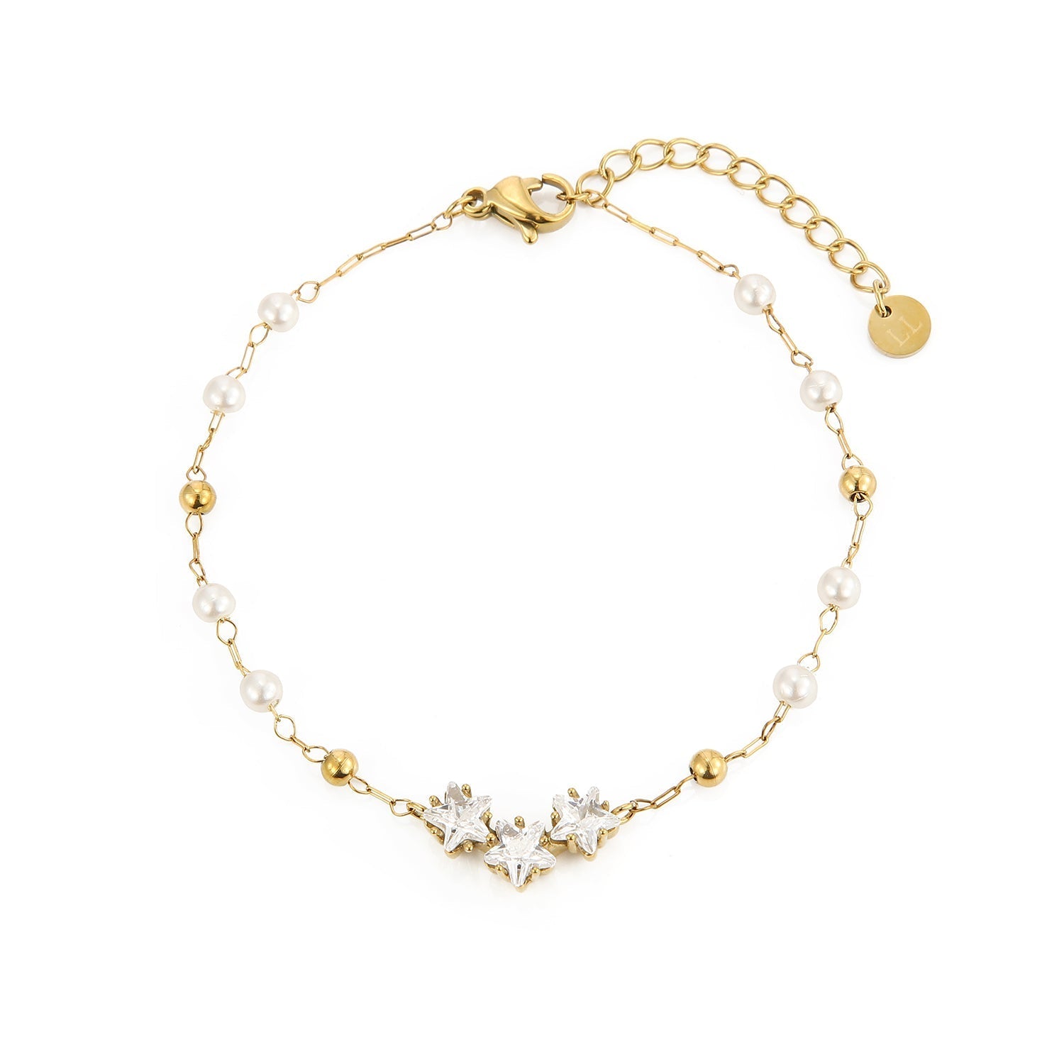 Armband parel zirkonia goud - Desieradenconcurrent.nl