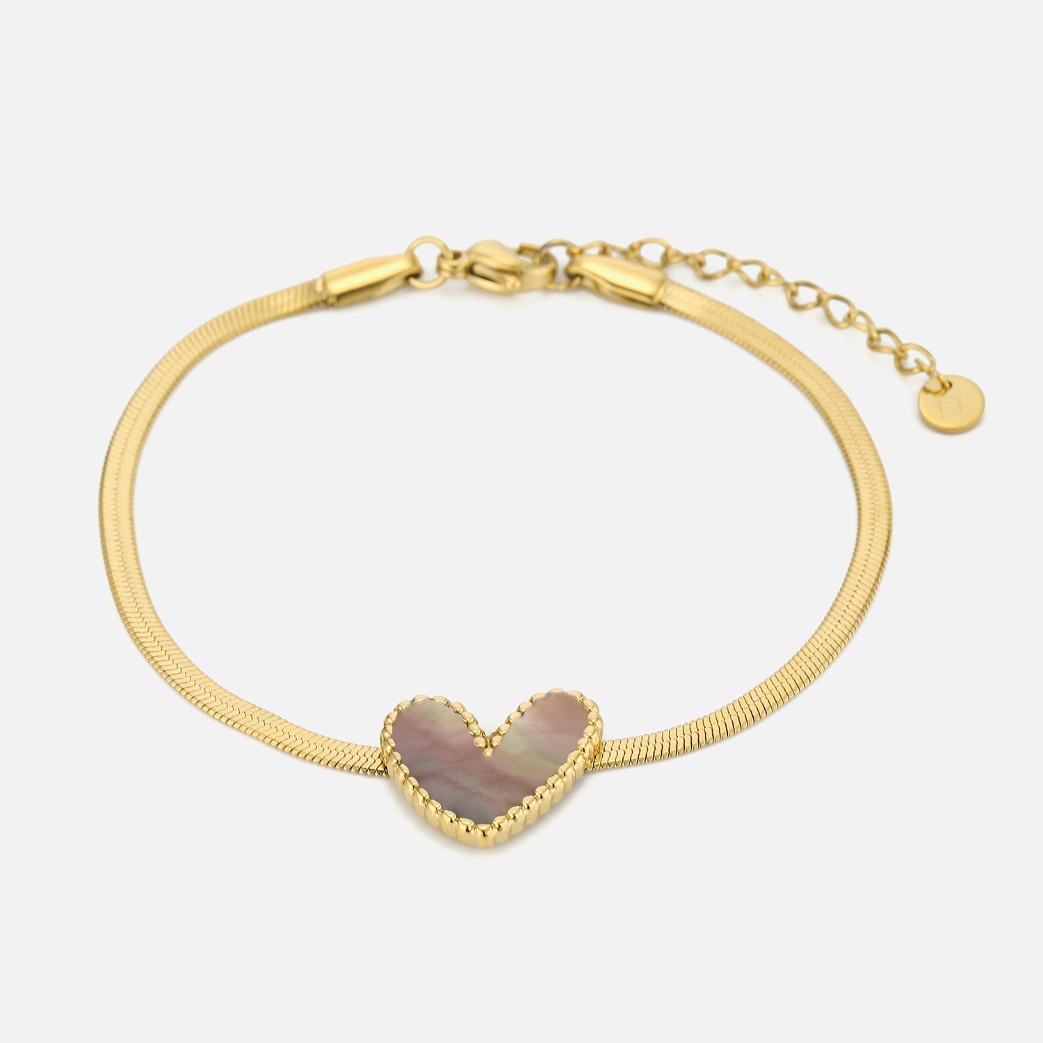 Armband parelmoer hart goud - Desieradenconcurrent.nl