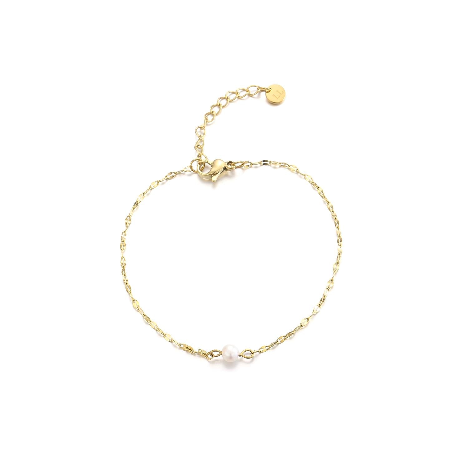 Armband single parel goud - Desieradenconcurrent.nl