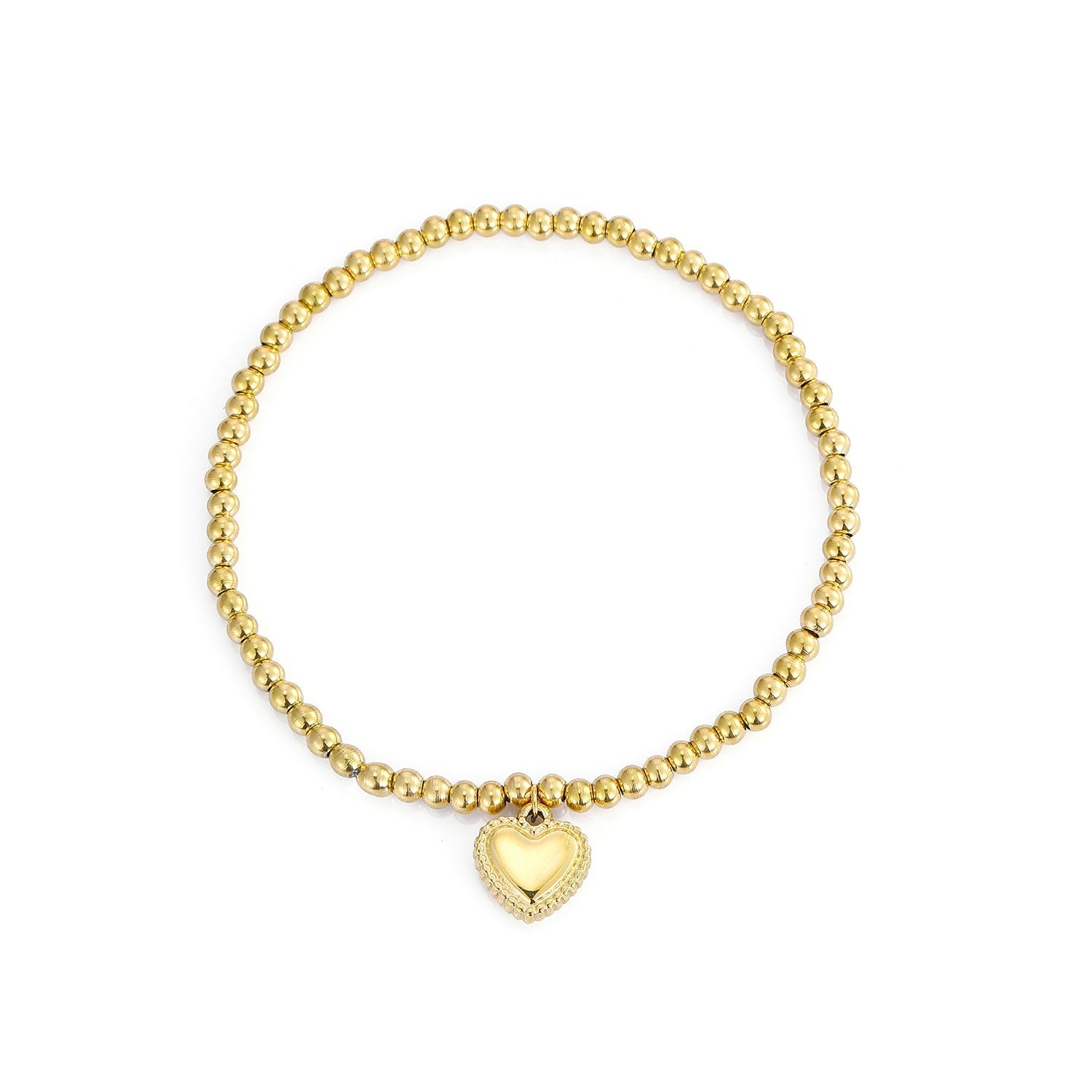 Armband stretch fancy hart goud - Desieradenconcurrent.nl