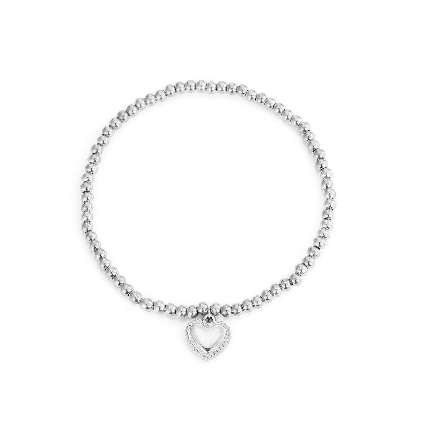Armband stretch fancy hart zilver - Desieradenconcurrent.nl