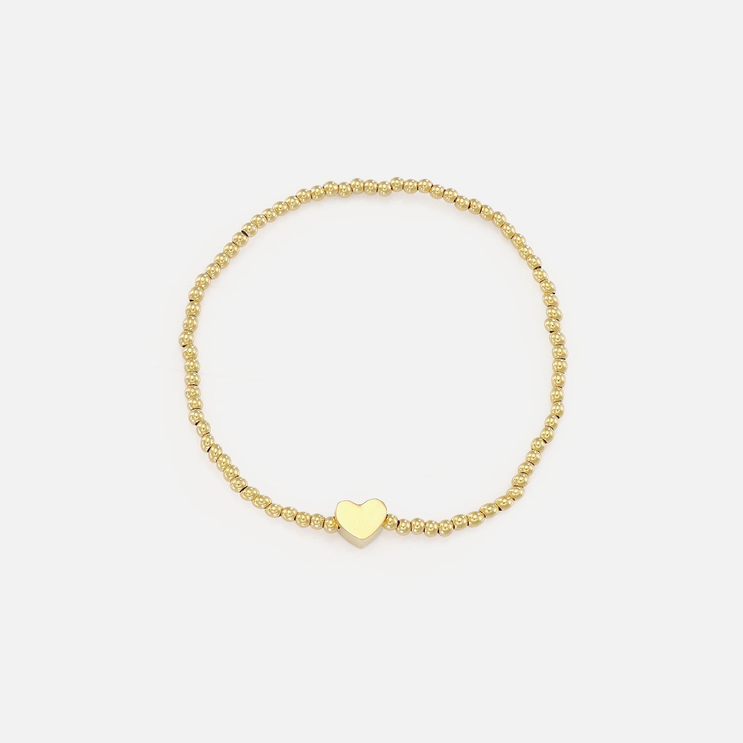 Armband stretch hartje goud - Desieradenconcurrent.nl