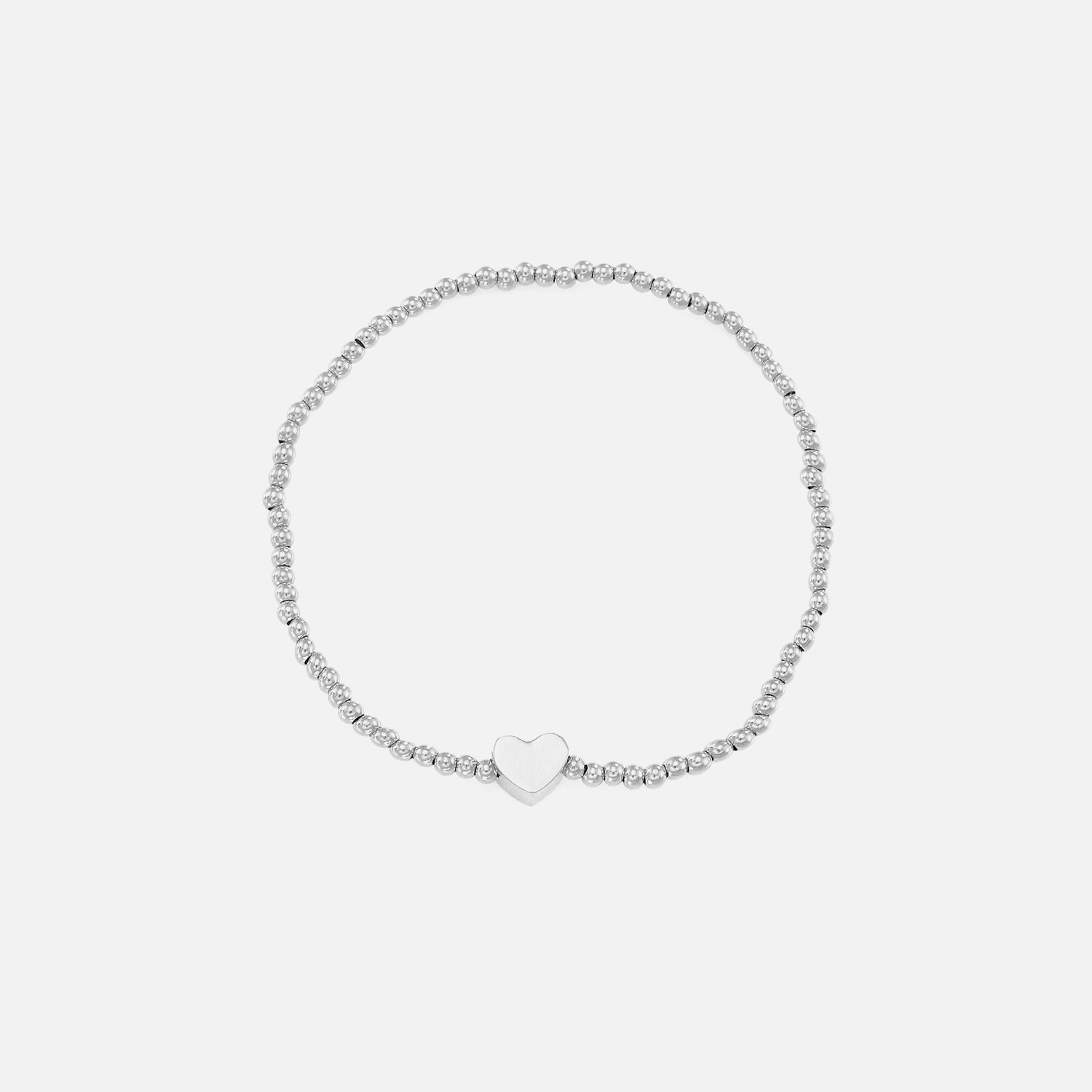 Armband stretch hartje zilver - Desieradenconcurrent.nl