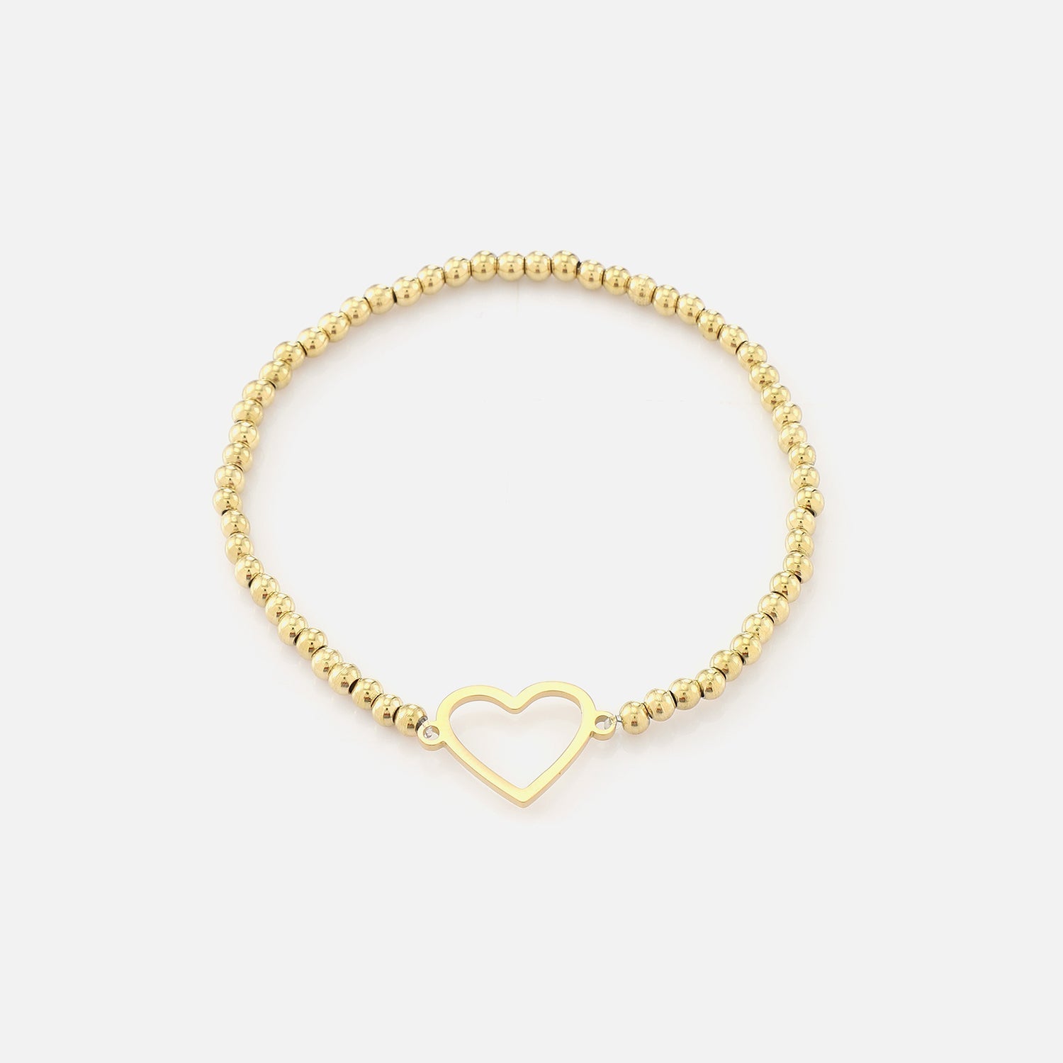 Armband stretch open hartje goud - Desieradenconcurrent.nl