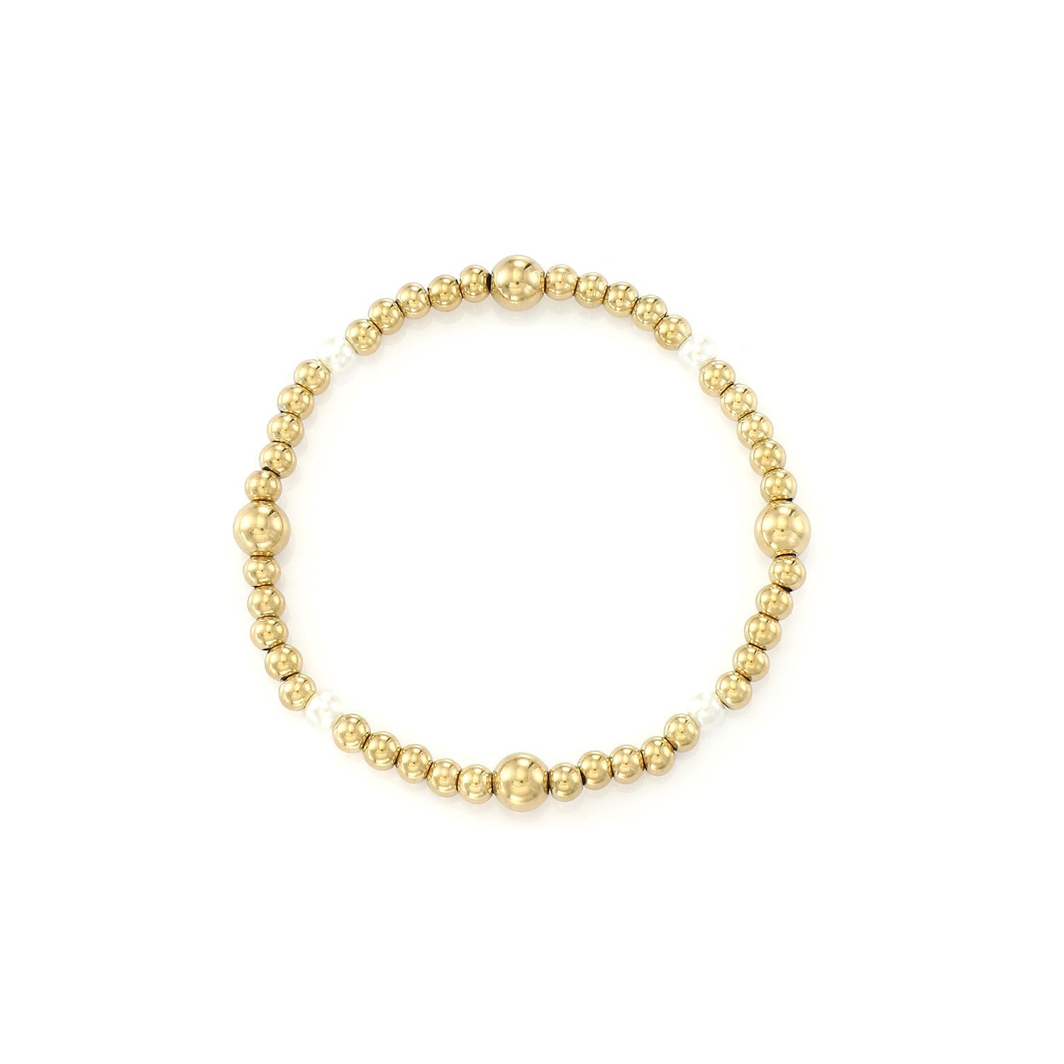Armband stretch parel goud - Desieradenconcurrent.nl