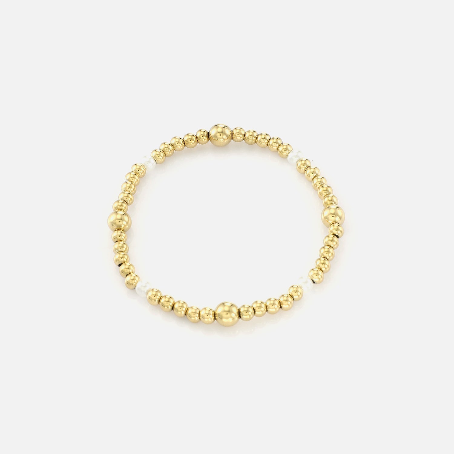 Armband stretch parel goud - Desieradenconcurrent.nl