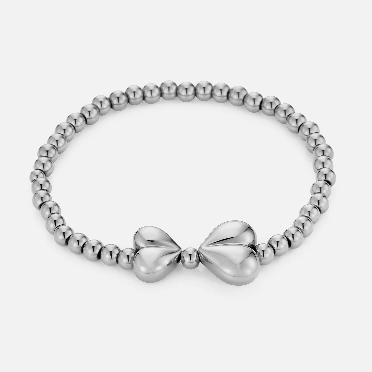 Armband strik stretch zilver - Desieradenconcurrent.nl