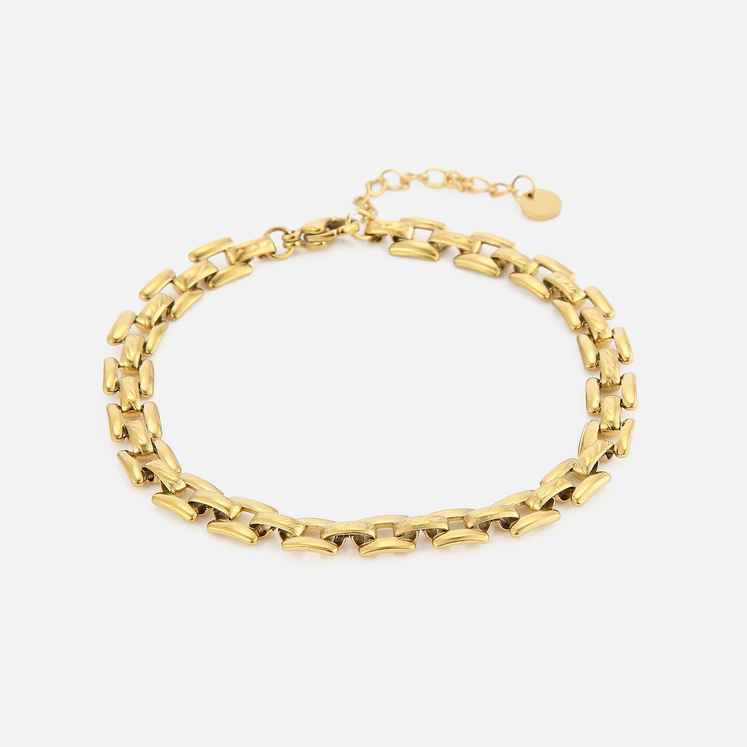 Armband vierkante schakel goud - Desieradenconcurrent.nl