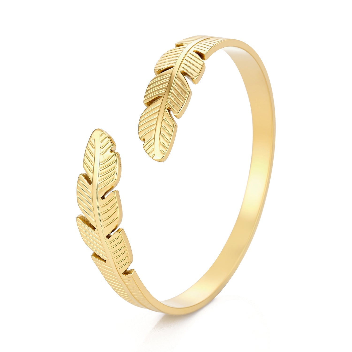 Bangle bladeren goud - Desieradenconcurrent.nl