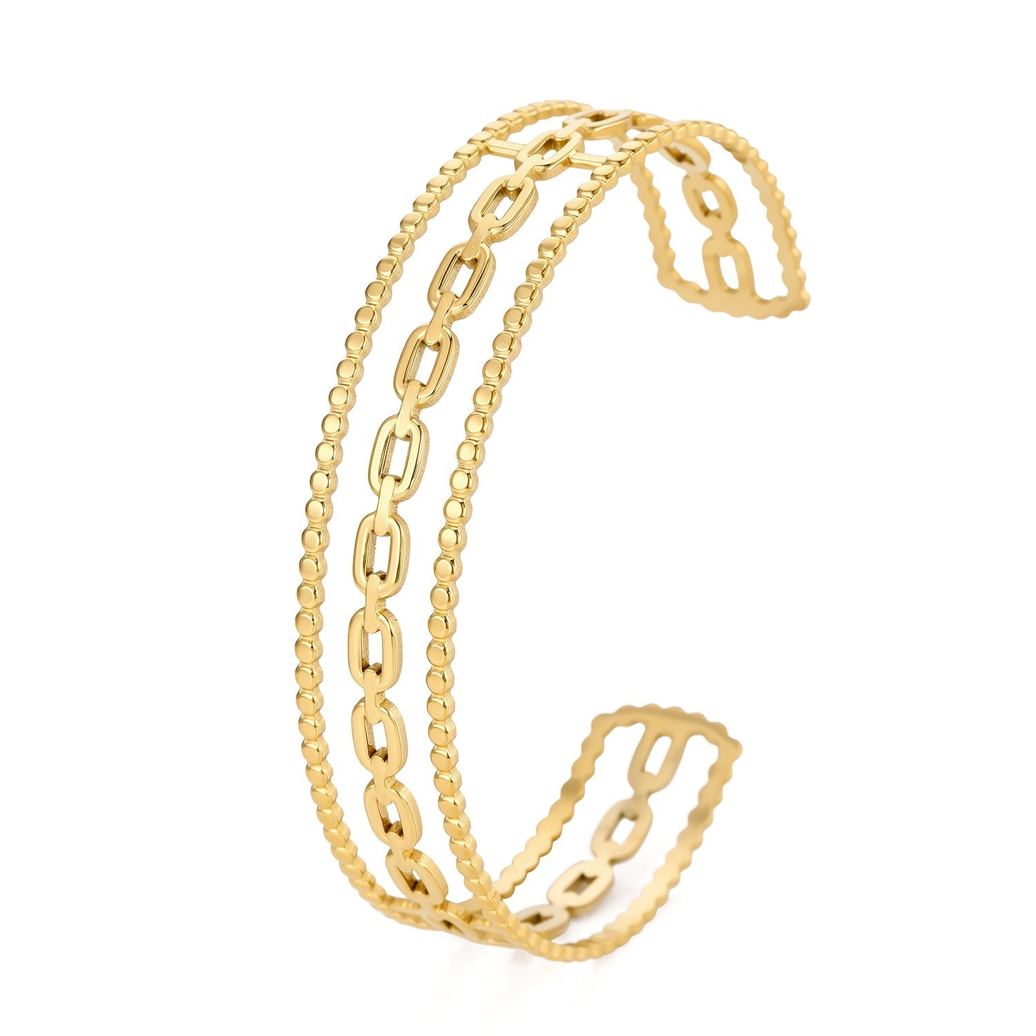 Bangle drielaags goud - Desieradenconcurrent.nl