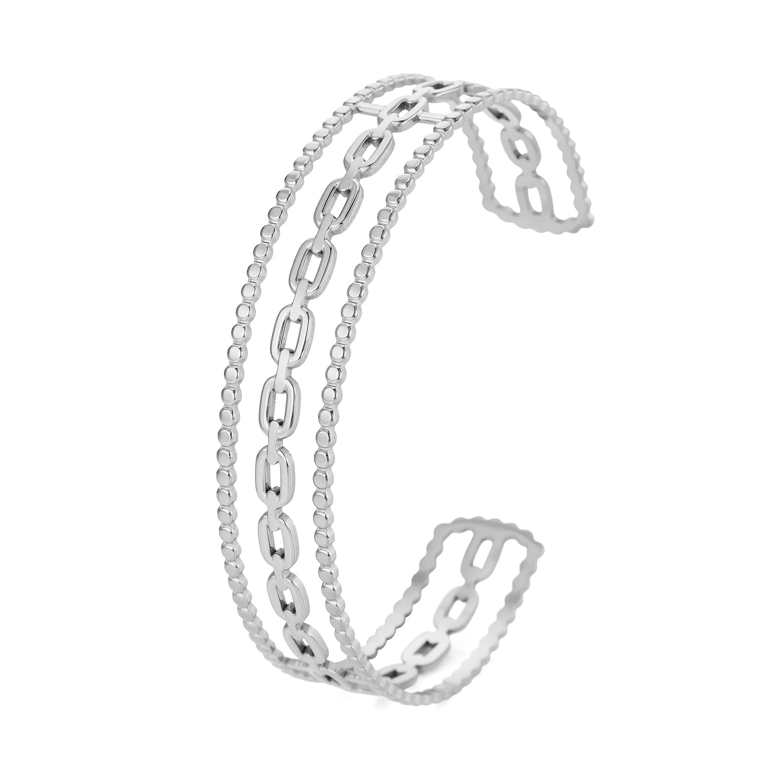Bangle drielaags zilver - Desieradenconcurrent.nl