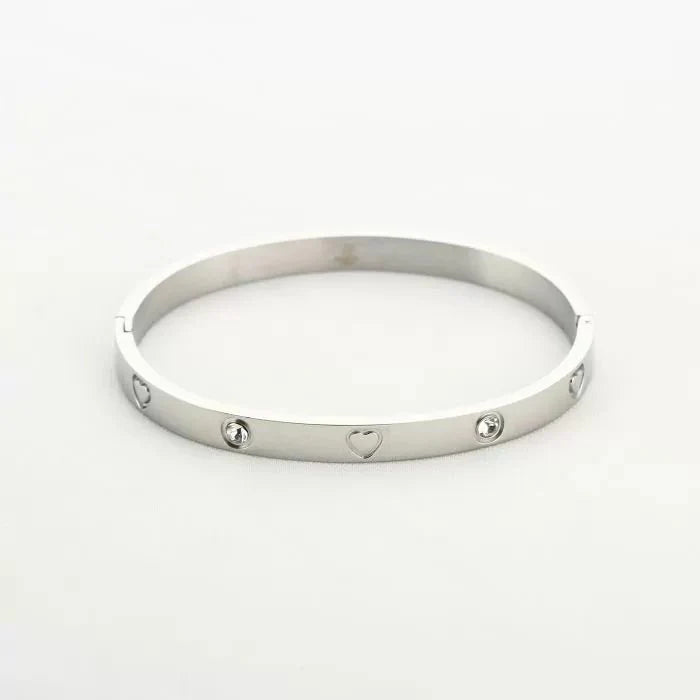 Bangle hartjes zilver - Desieradenconcurrent.nl