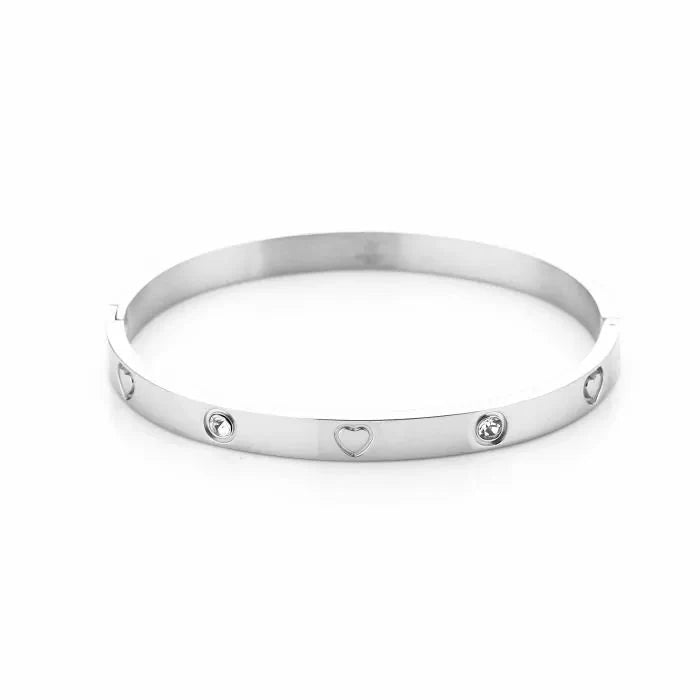 Bangle hartjes zilver - Desieradenconcurrent.nl