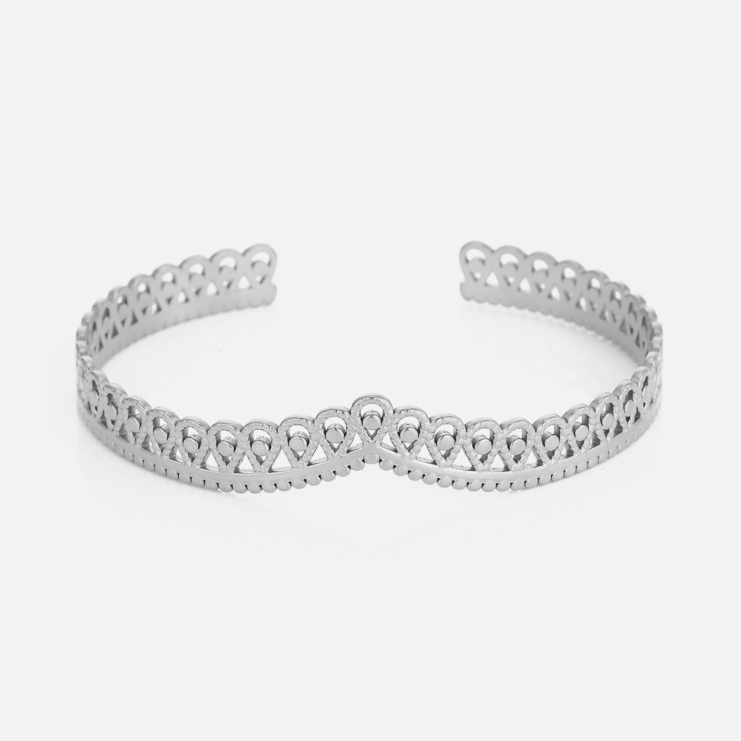 Bangle open patroon zilver - Desieradenconcurrent.nl