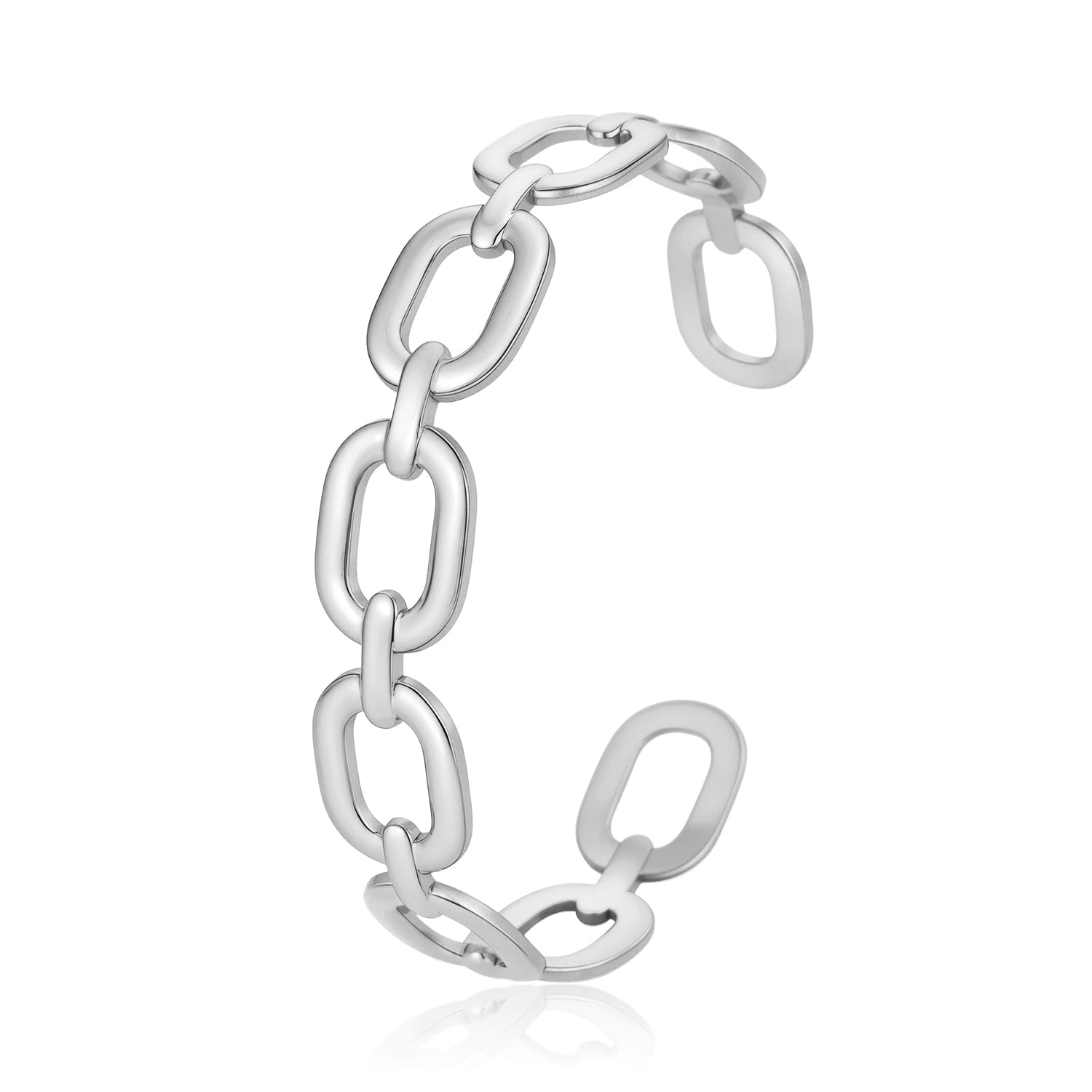 Bangle open schakels zilver - Desieradenconcurrent.nl