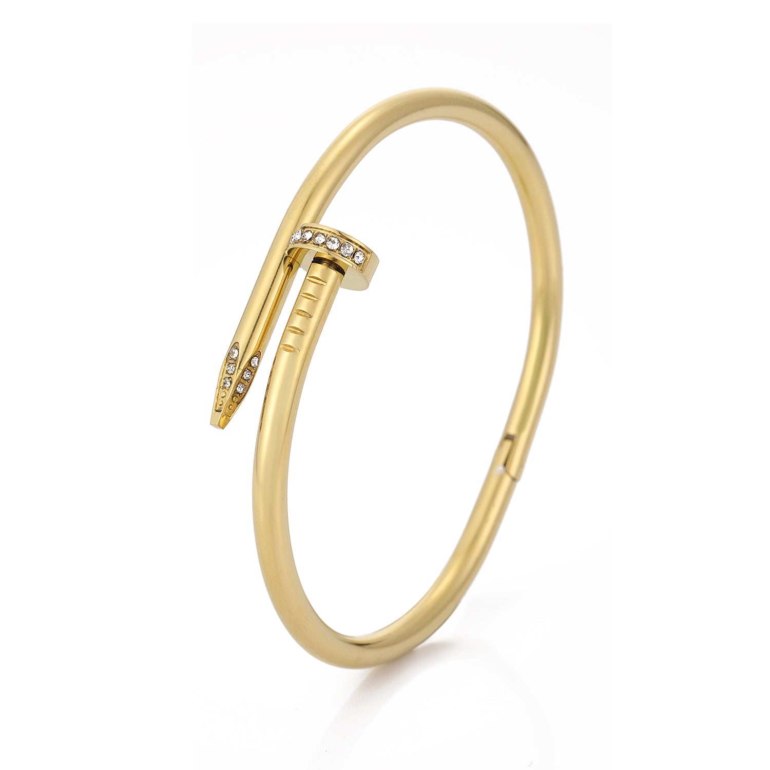 Bangle spijker steentjes goud - Desieradenconcurrent.nl