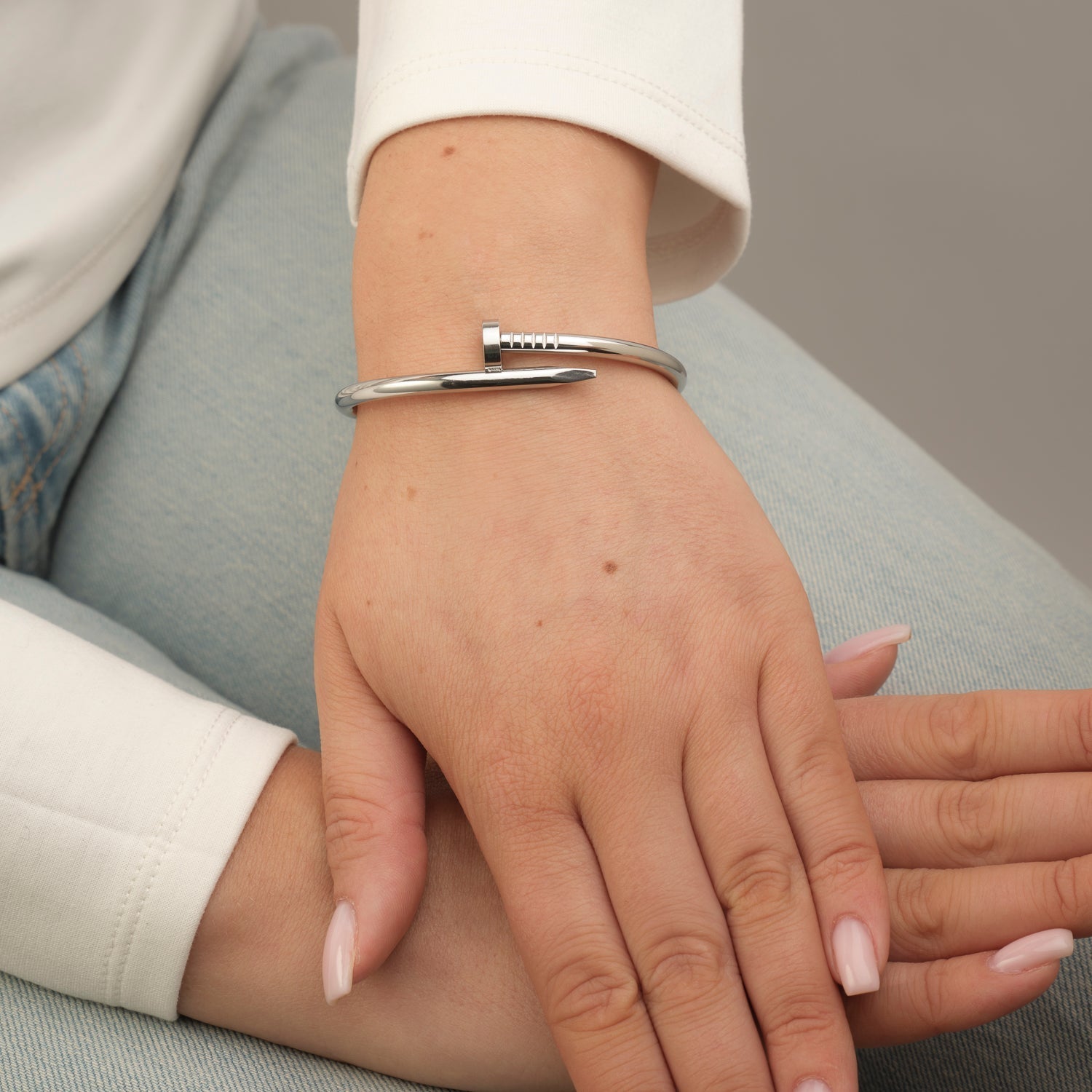 Bangle spijker zilver - Desieradenconcurrent.nl