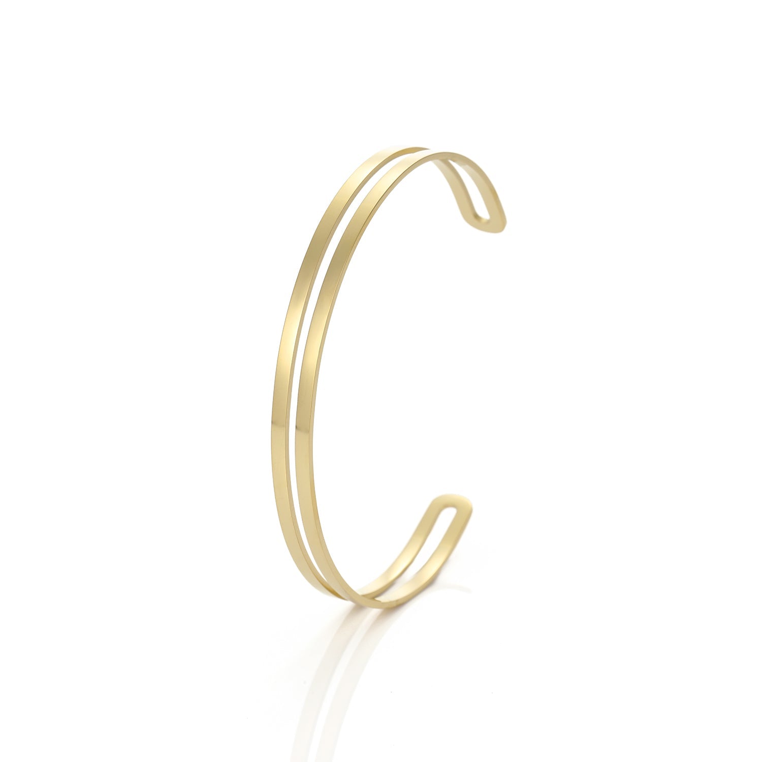 Bangle twee banden goud - Desieradenconcurrent.nl