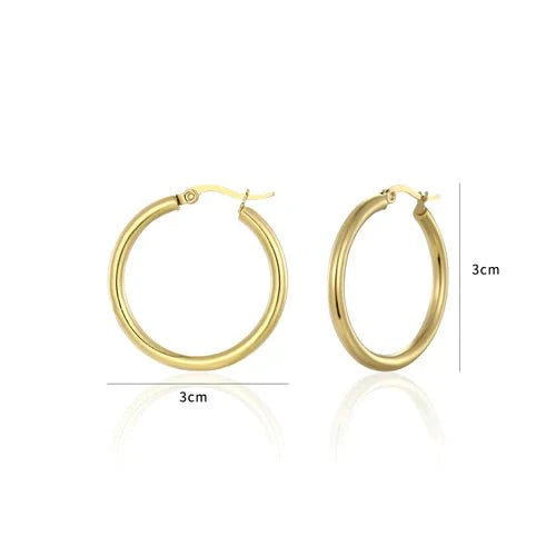 Basic hoops 3cm goud - Desieradenconcurrent.nl