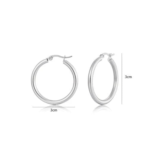 Basic hoops 3cm zilver - Desieradenconcurrent.nl