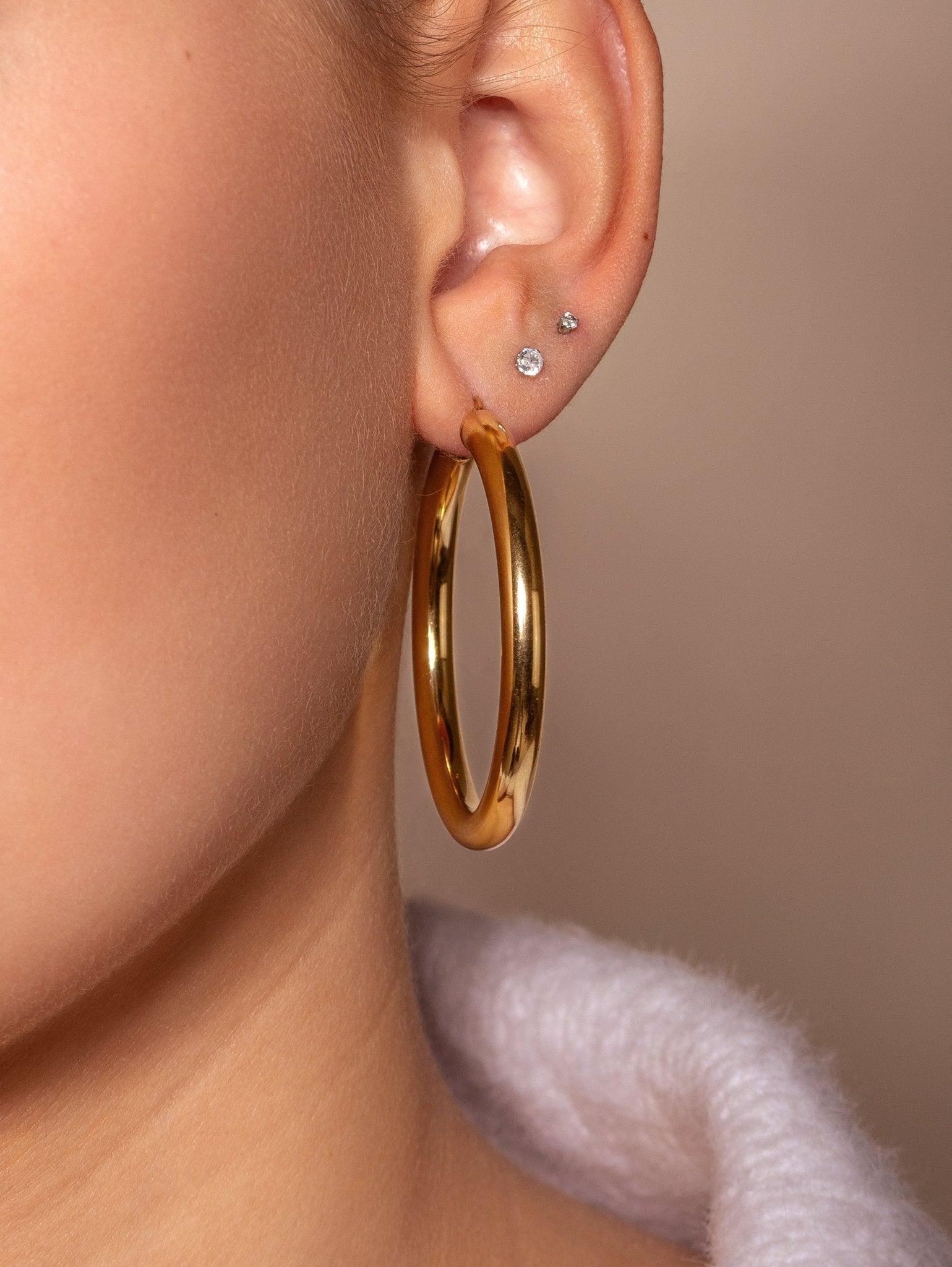 Basic hoops 5cm goud - Desieradenconcurrent.nl