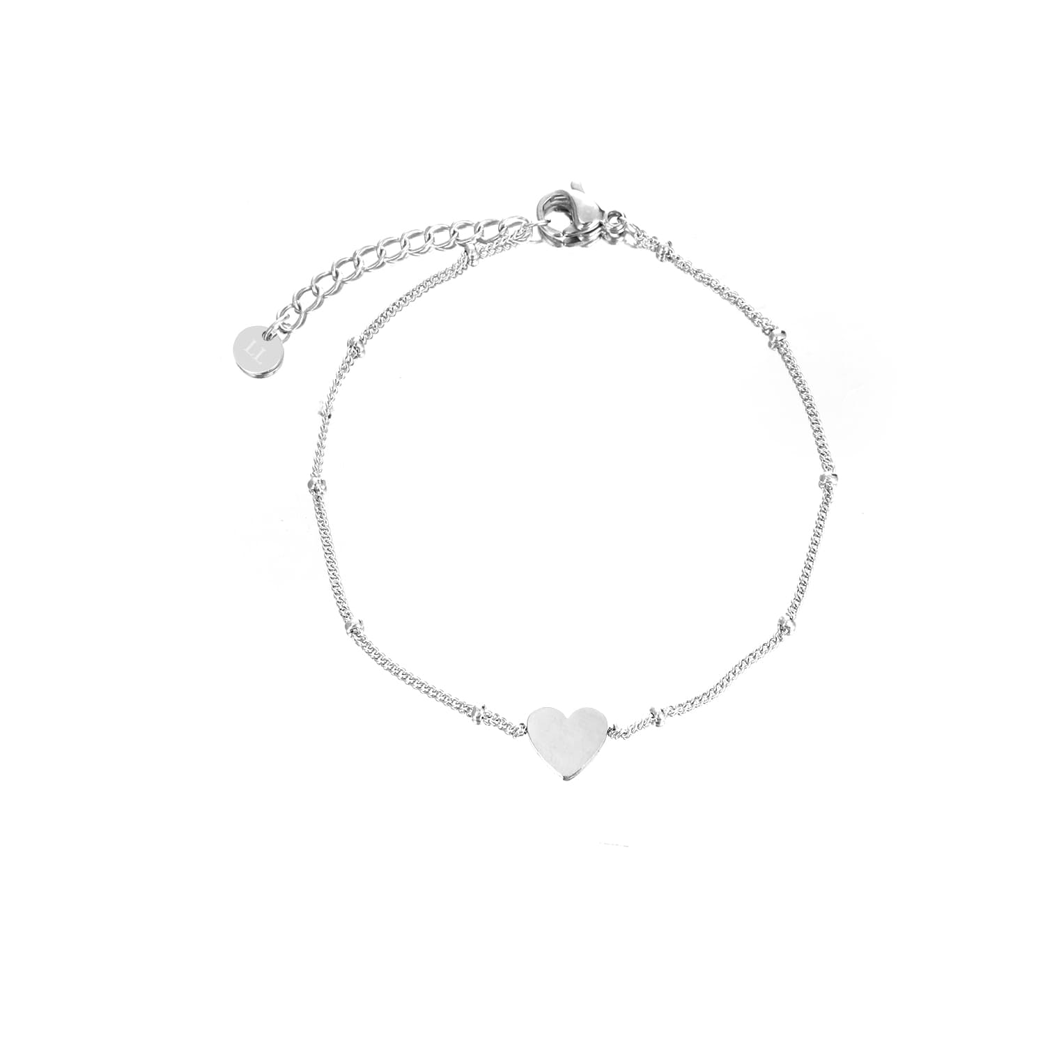 Bolletjes armband hart zilver - Desieradenconcurrent.nl