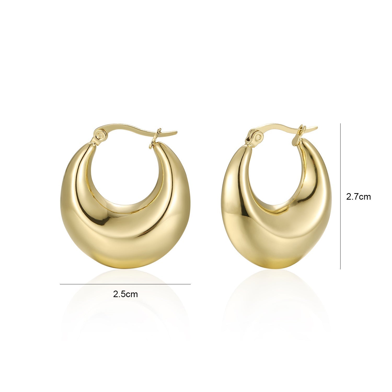 Chunky oorbellen goud - Desieradenconcurrent.nl