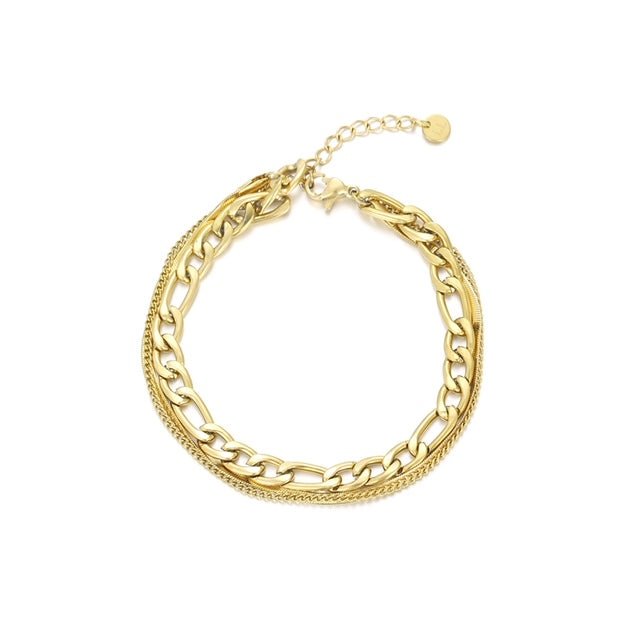 Drielaags armband goud - Desieradenconcurrent.nl