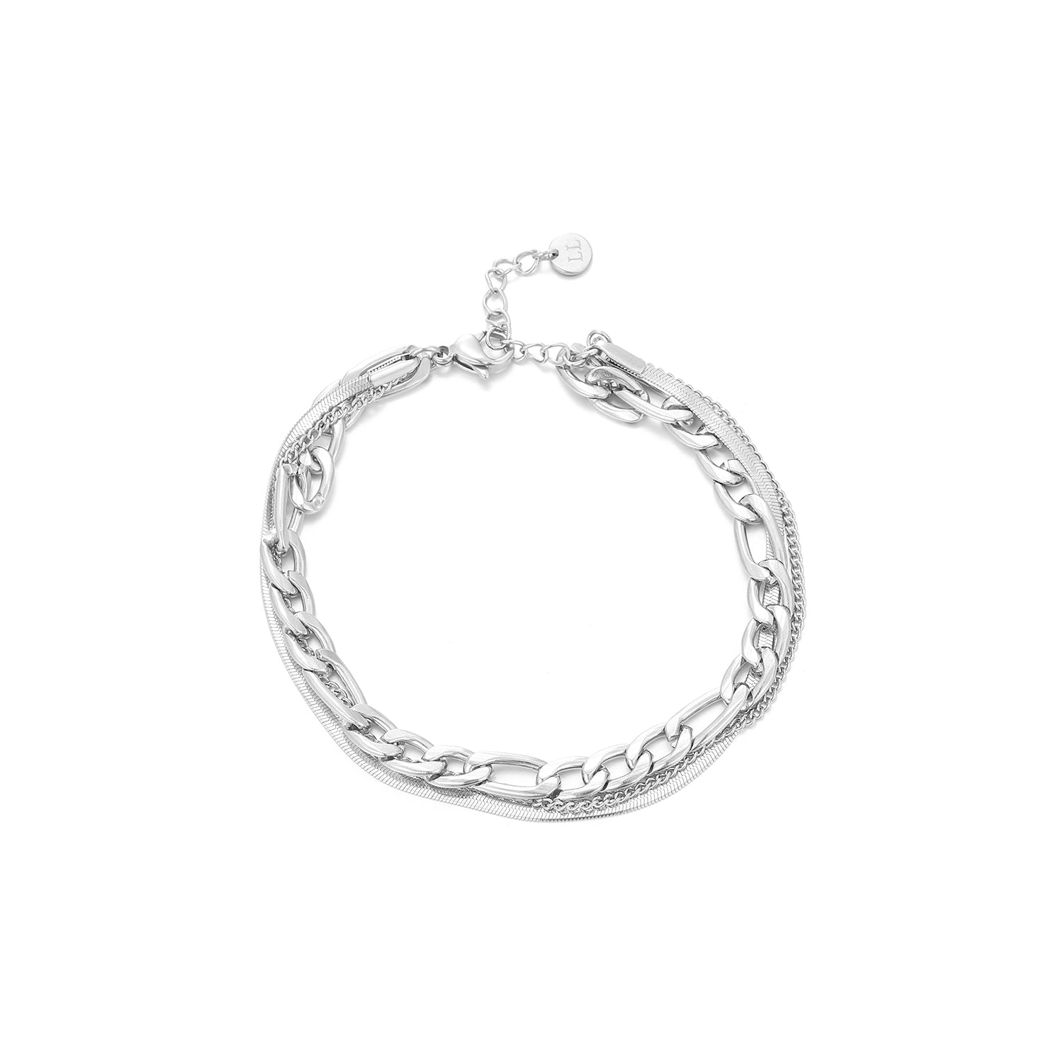 Drielaags armband zilver - Desieradenconcurrent.nl