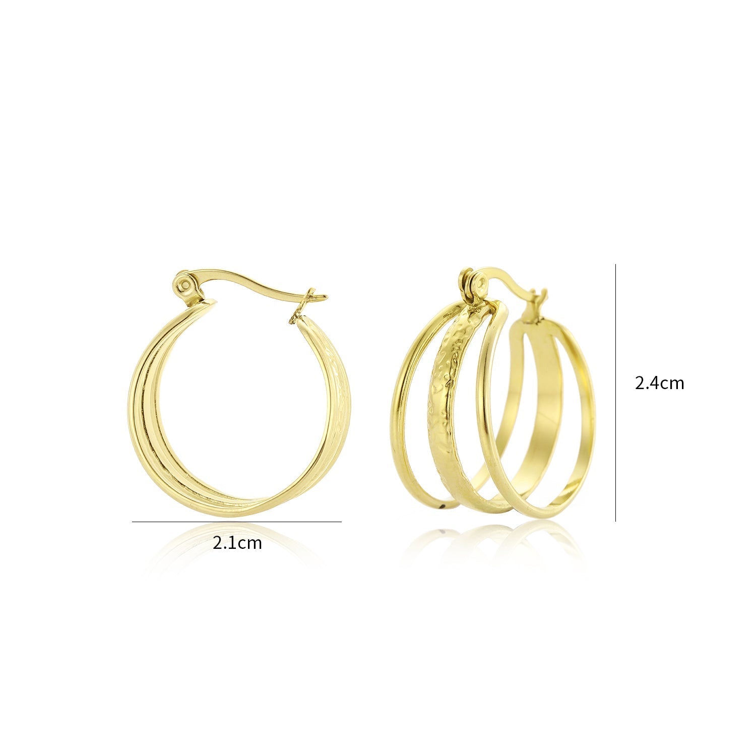Drielaags hoops goud - Desieradenconcurrent.nl