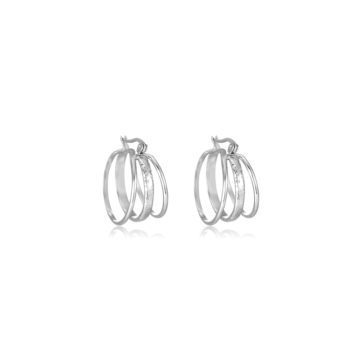 Drielaags hoops zilver - Desieradenconcurrent.nl
