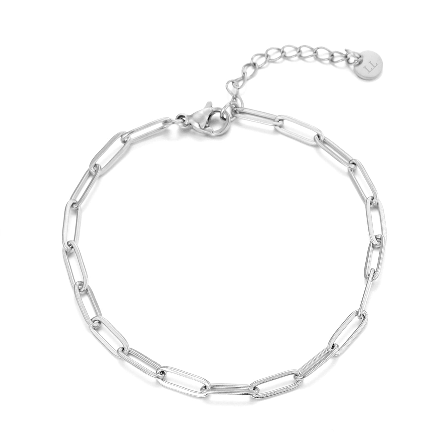 DYO Armband paperclip zilver - Desieradenconcurrent.nl