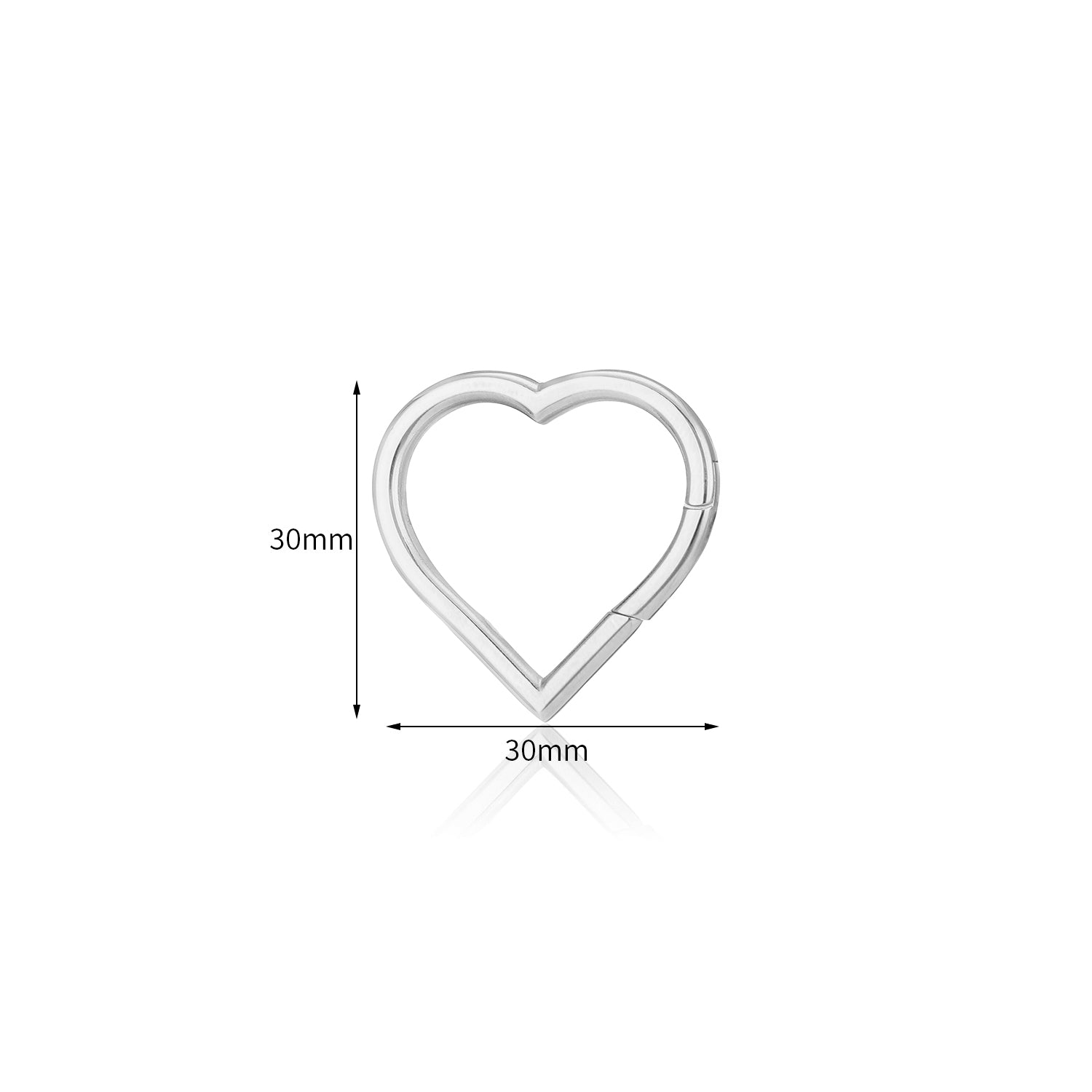 DYO Premium clip hart groot zilver - Desieradenconcurrent.nl