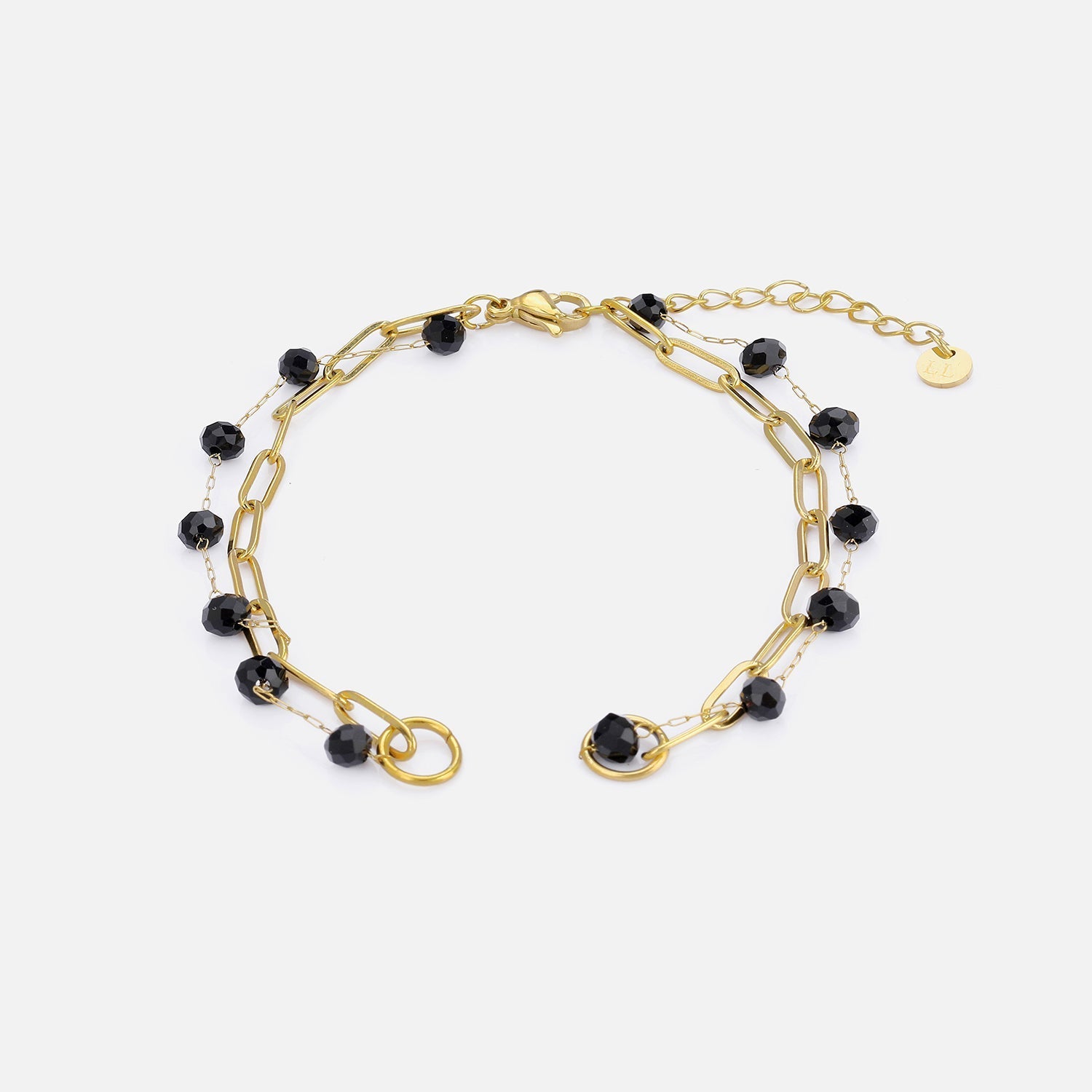 DYO Premium tweelaags armband zwart goud - Desieradenconcurrent.nl