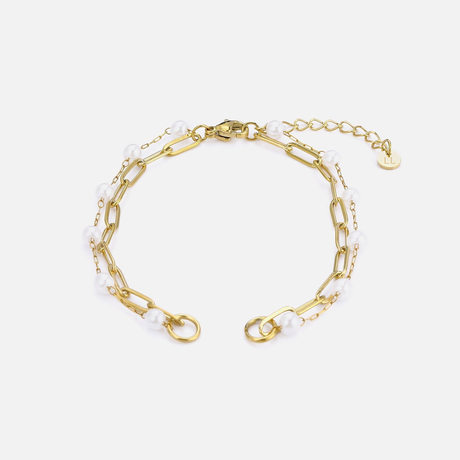 DYO Premium tweelaags parel armband goud - Desieradenconcurrent.nl
