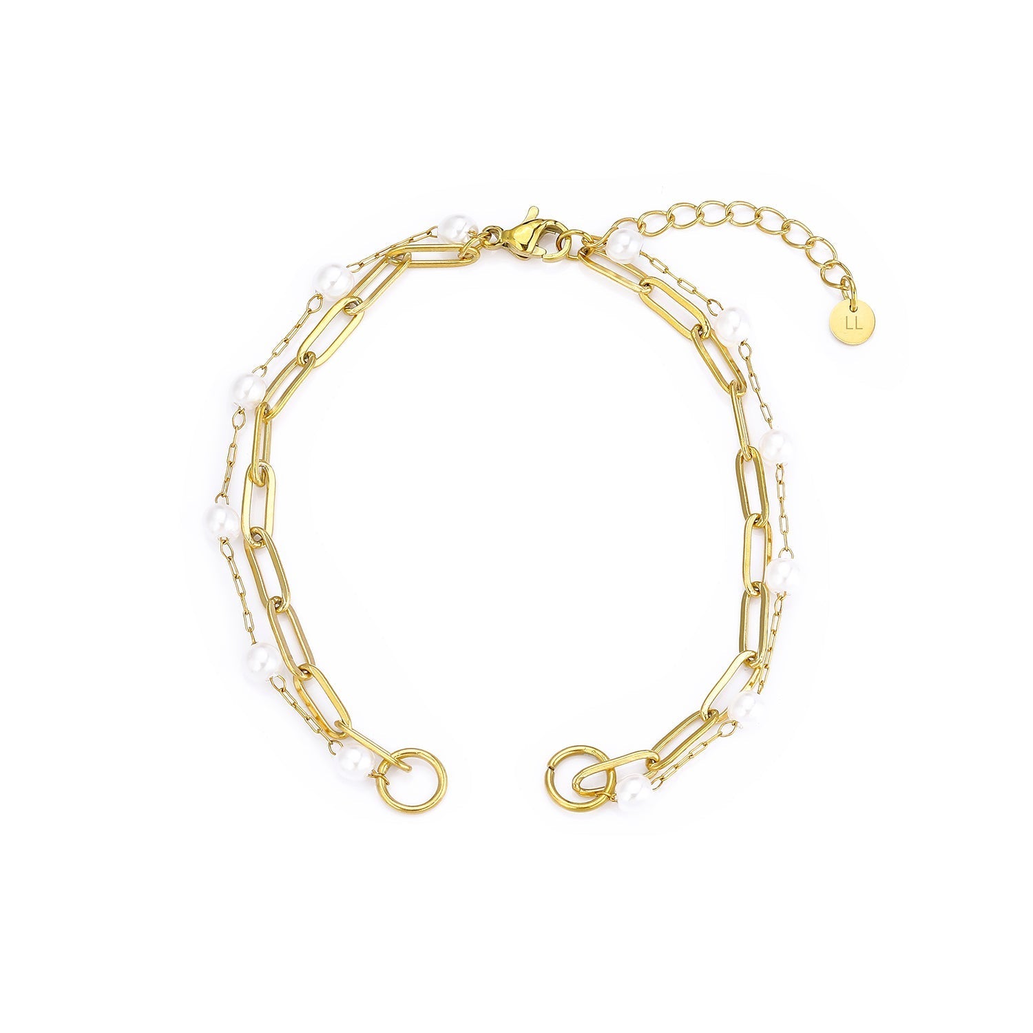 DYO Premium tweelaags parel armband goud - Desieradenconcurrent.nl