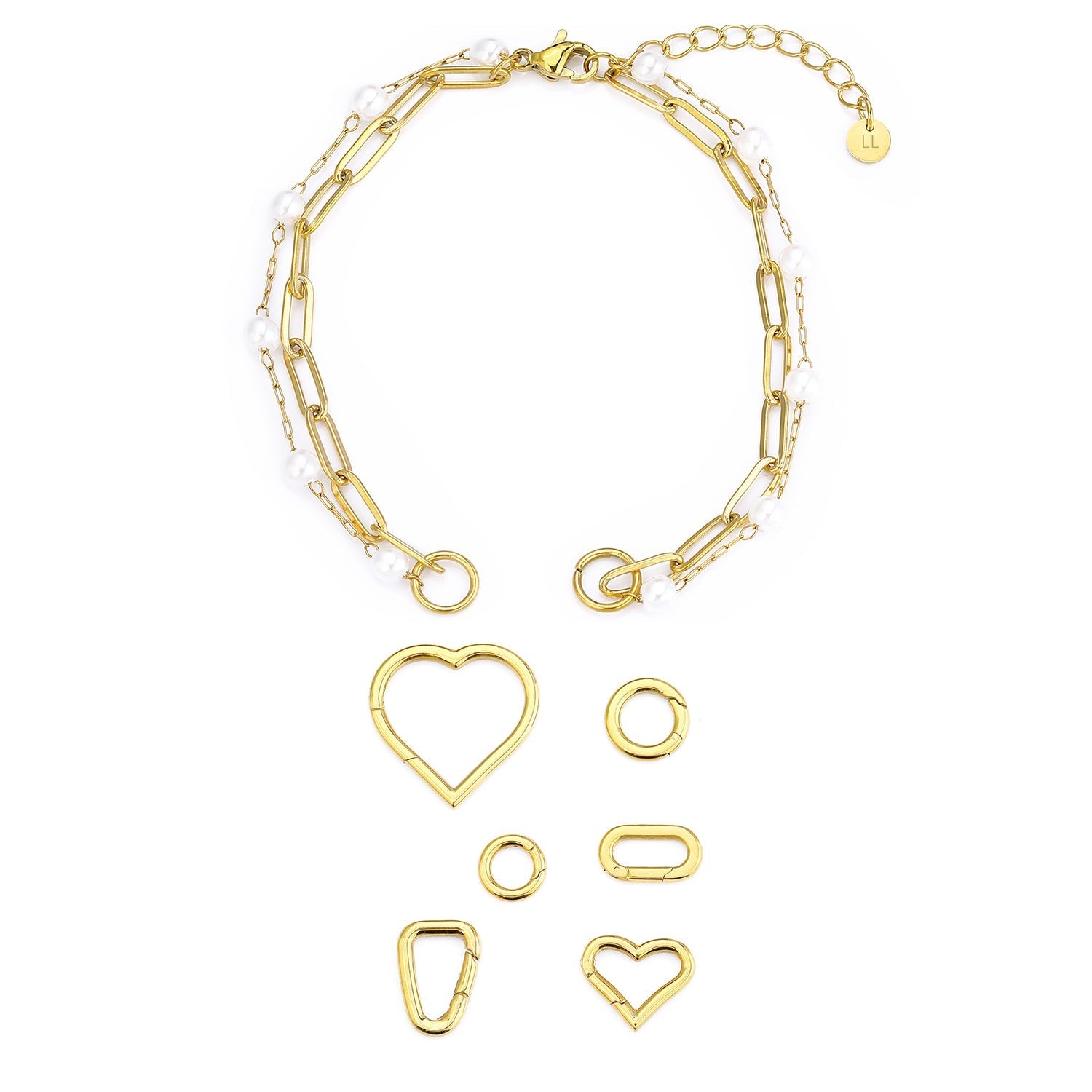 DYO Premium tweelaags parel armband goud - Desieradenconcurrent.nl