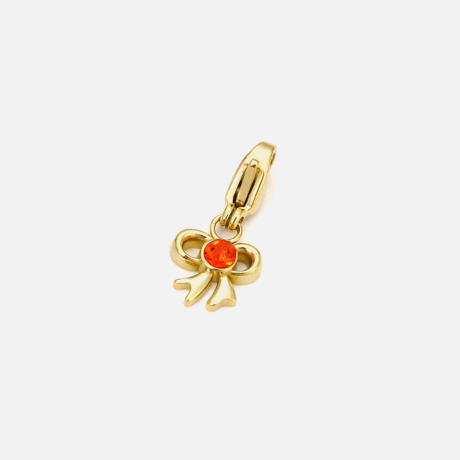 DYO Strikje met rood steentje goud - Desieradenconcurrent.nl