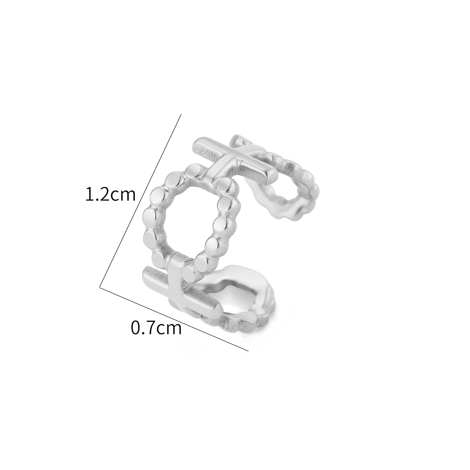 Ear cuff dubbel ringpatroon zilver - Desieradenconcurrent.nl